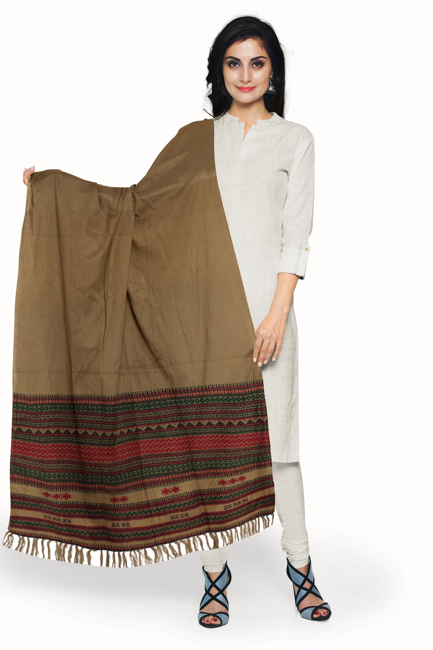 Women's Pure Wool Shawl - Traditional, Soft & Warm Winter Wrap