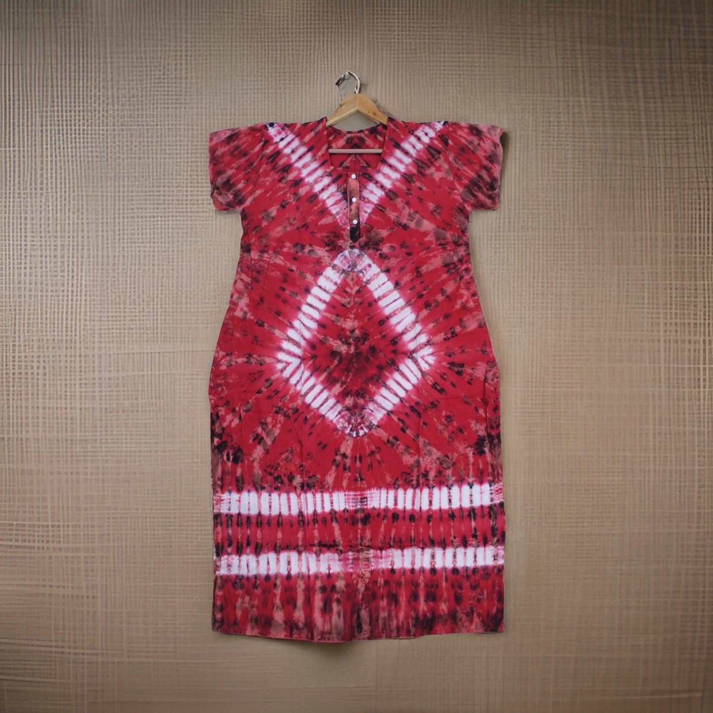 Tie-Dye Cotton Night Dress – Handcrafted Comfort with Traditional Charm