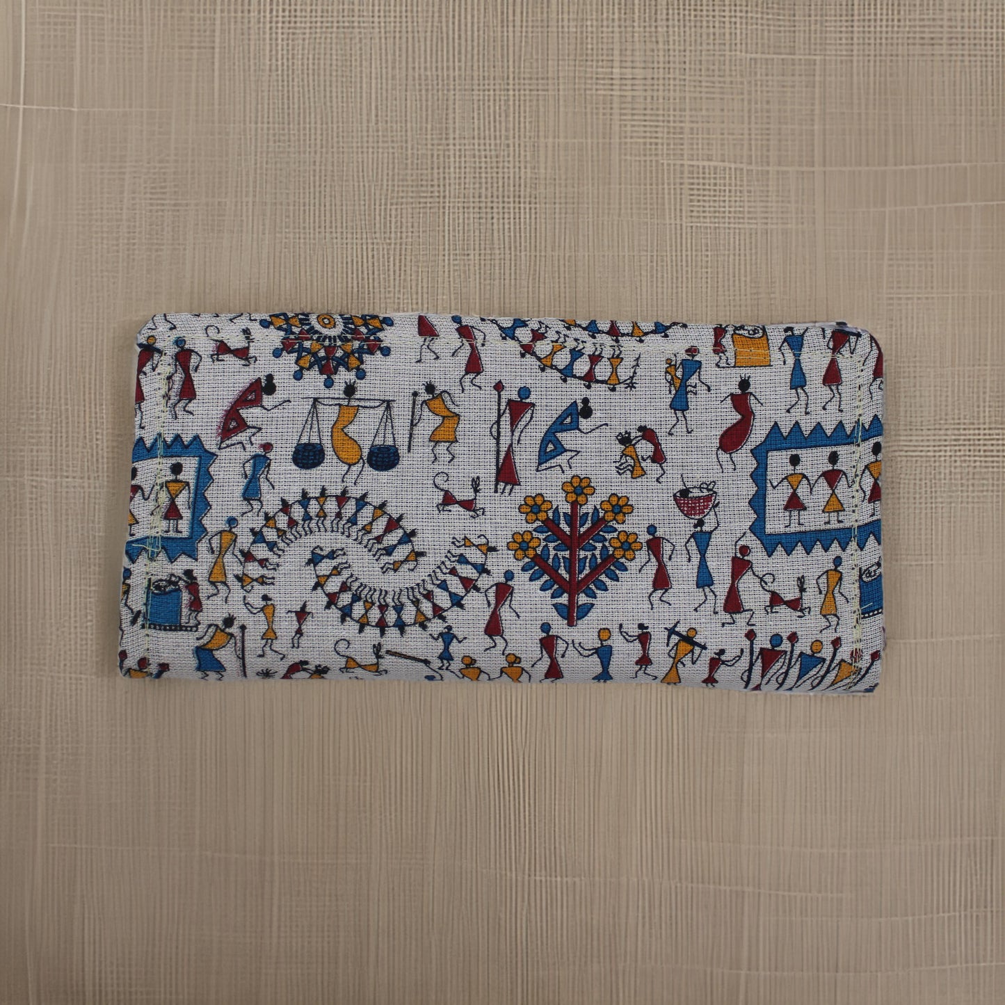 Handcrafted Warli Print Cotton Clutch