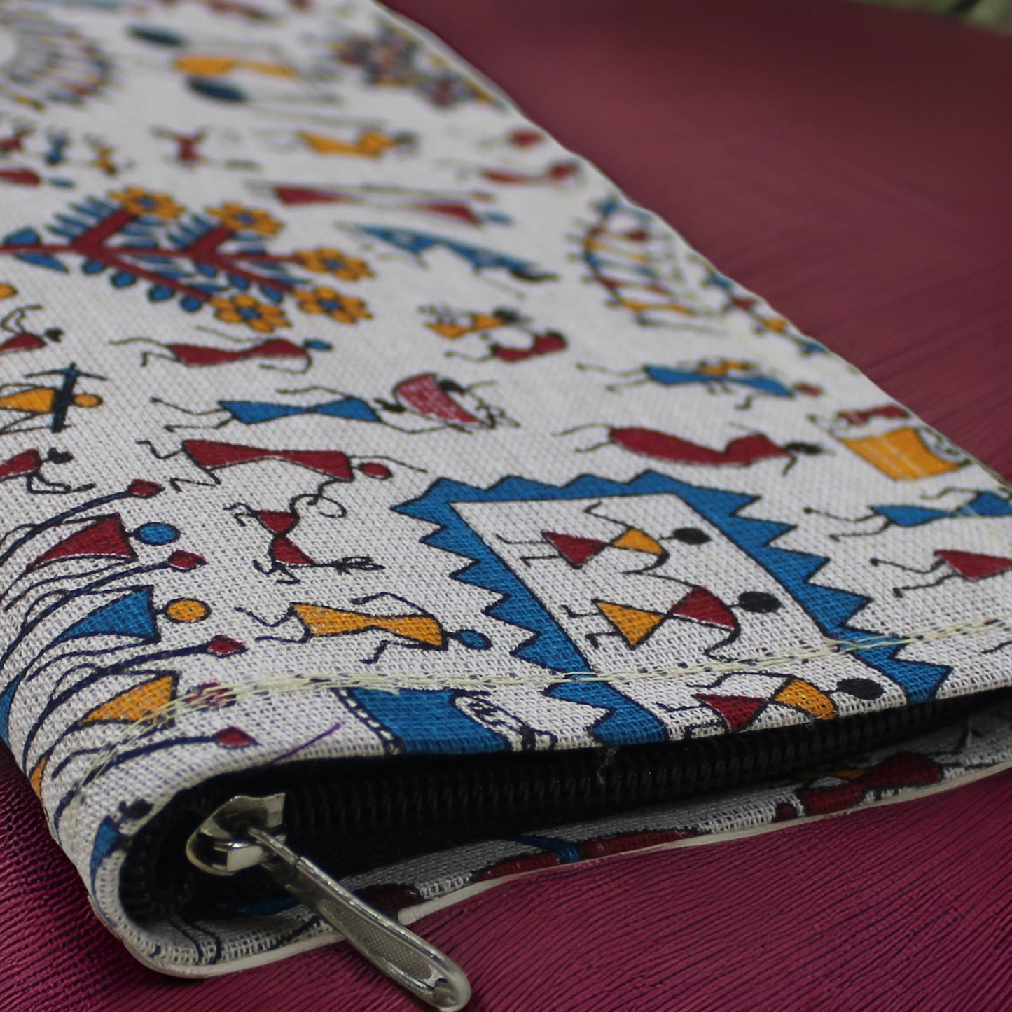Handcrafted Warli Print Cotton Clutch