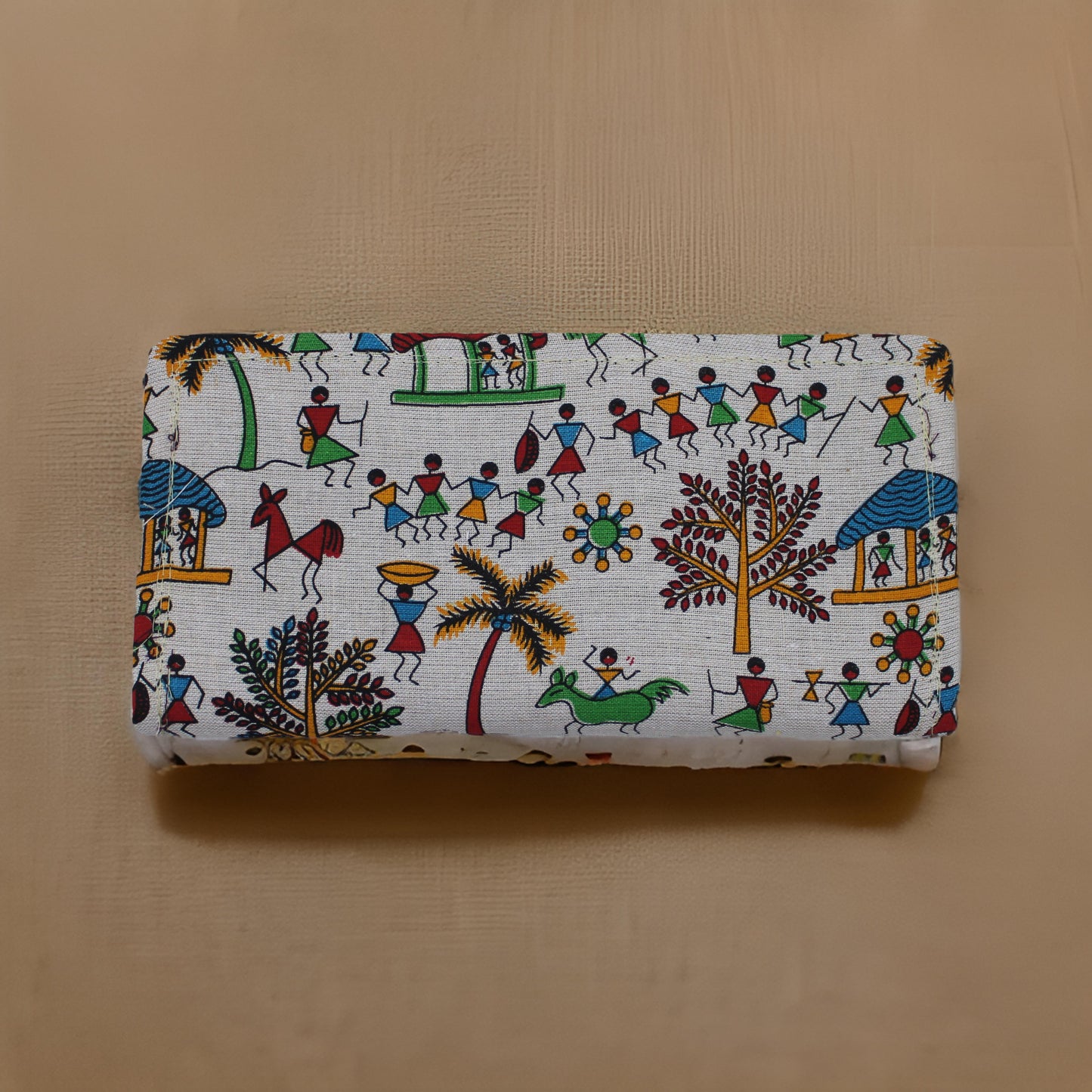 Handcrafted Warli Print Cotton Clutch