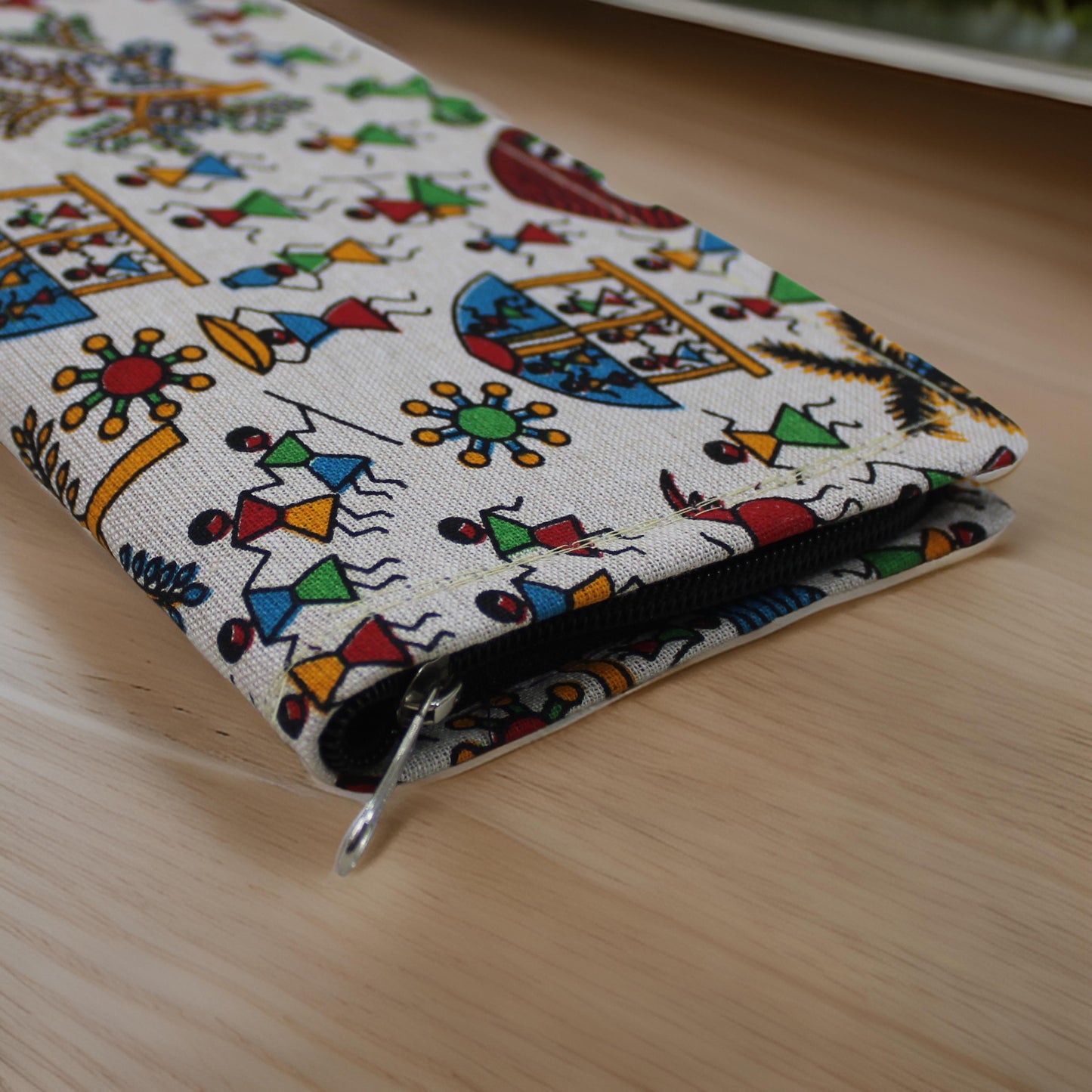 Handcrafted Warli Print Cotton Clutch