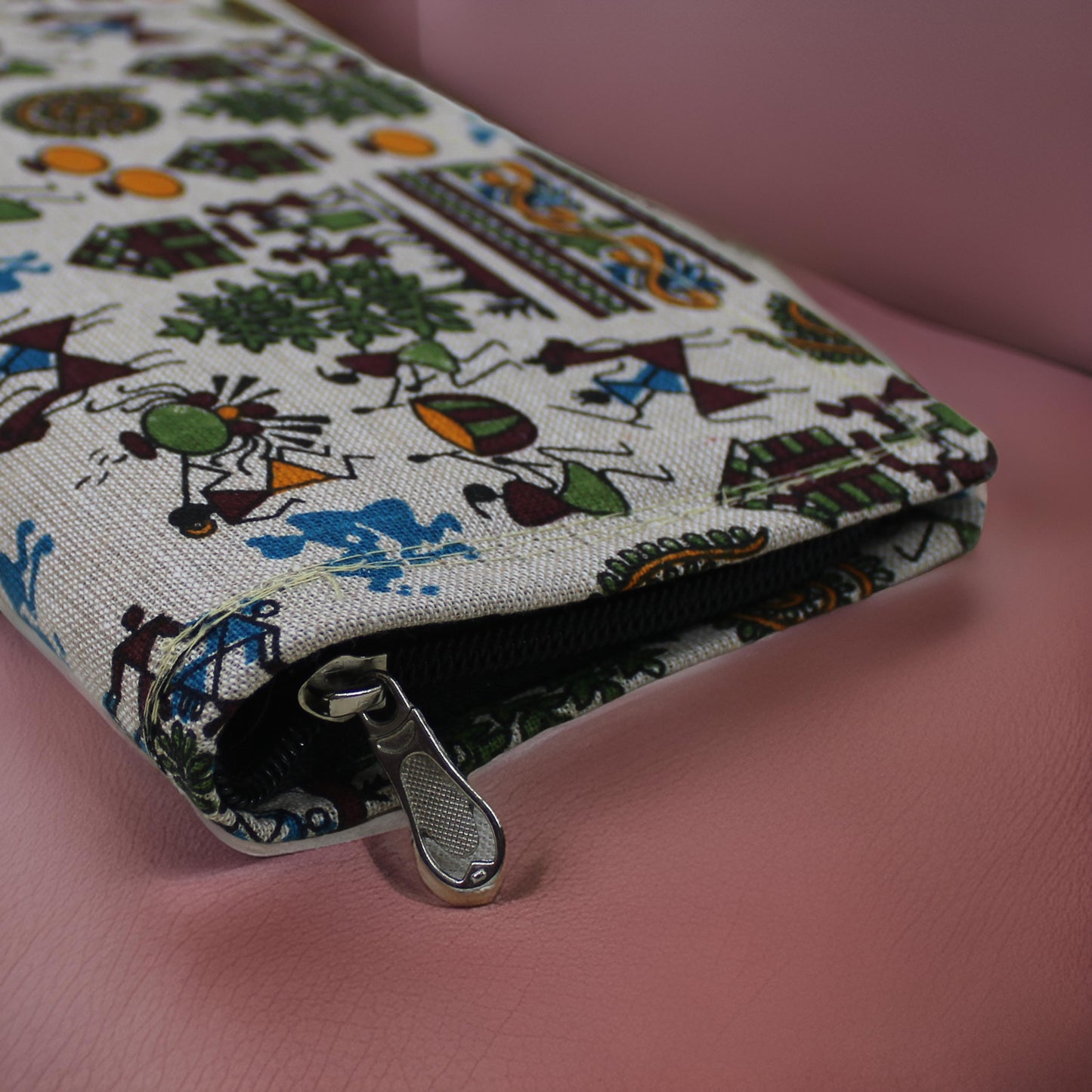 Handcrafted Warli Print Cotton Clutch