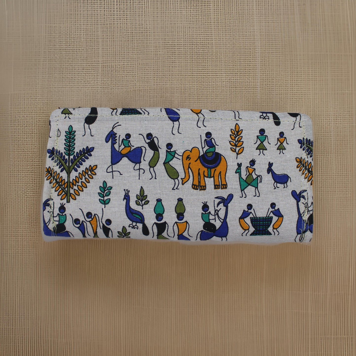 Handcrafted Warli Print Cotton Clutch