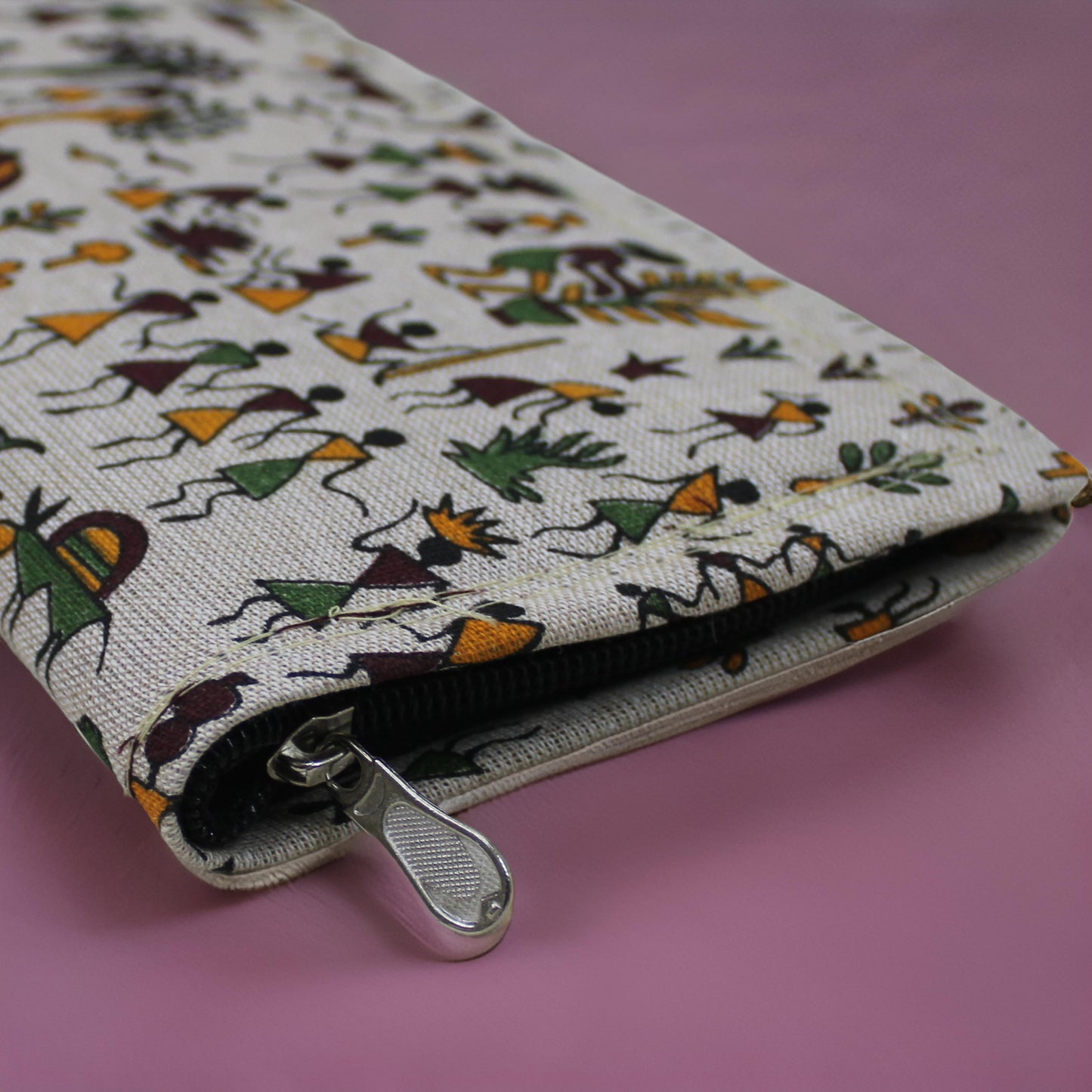 Handcrafted Warli Print Cotton Clutch