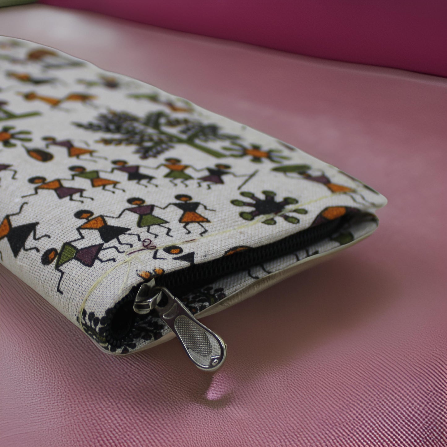 Handcrafted Warli Print Cotton Clutch