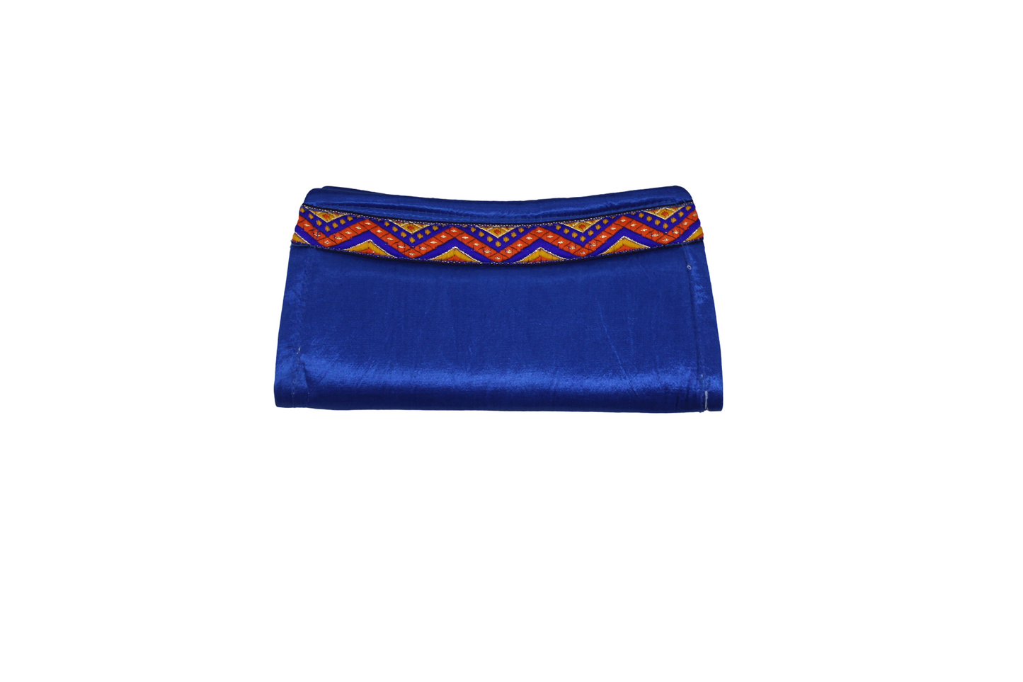 Blue Embroidered Clutch