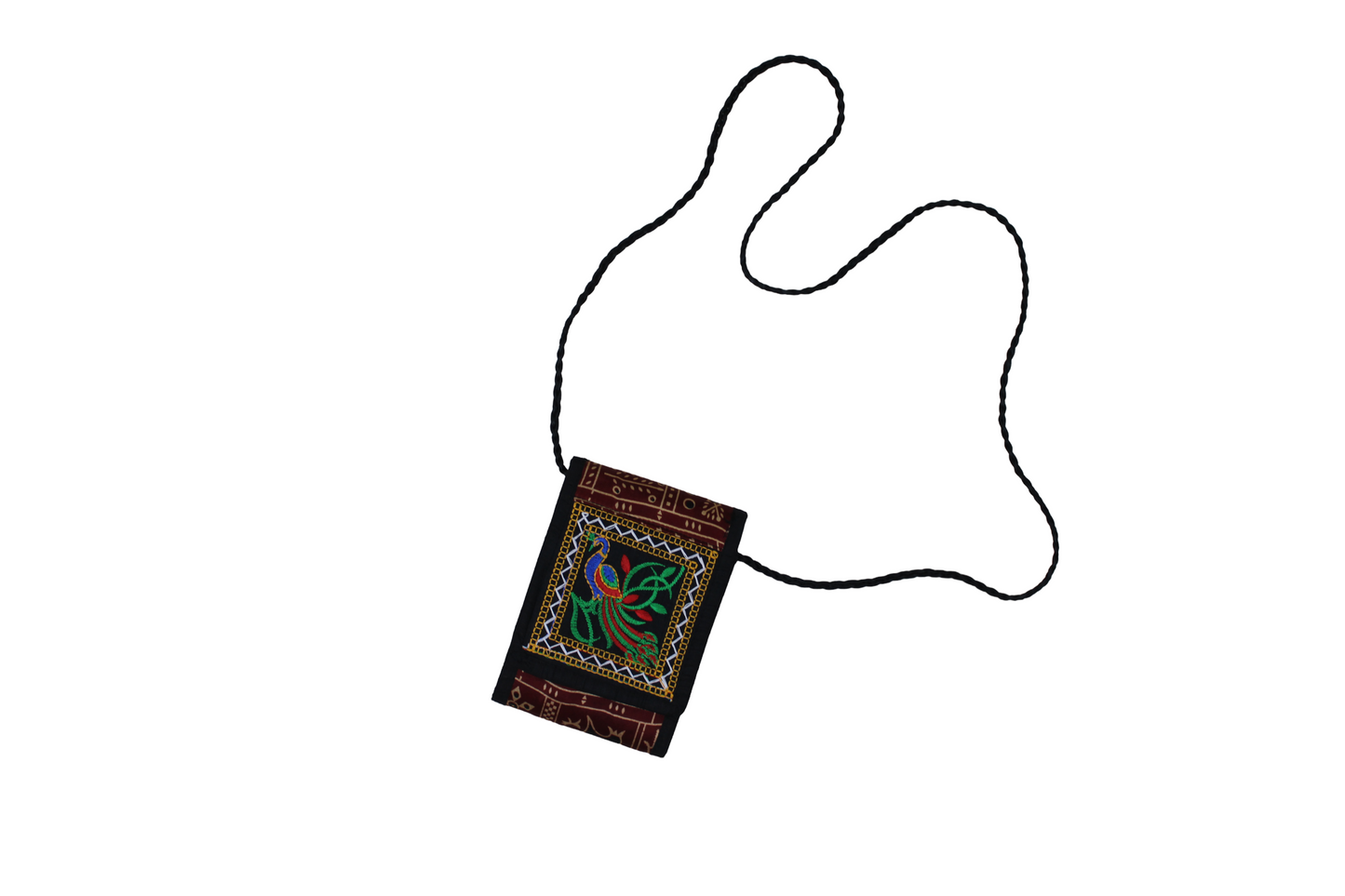 Mashru Embroidered Mobile Sling Pouch
