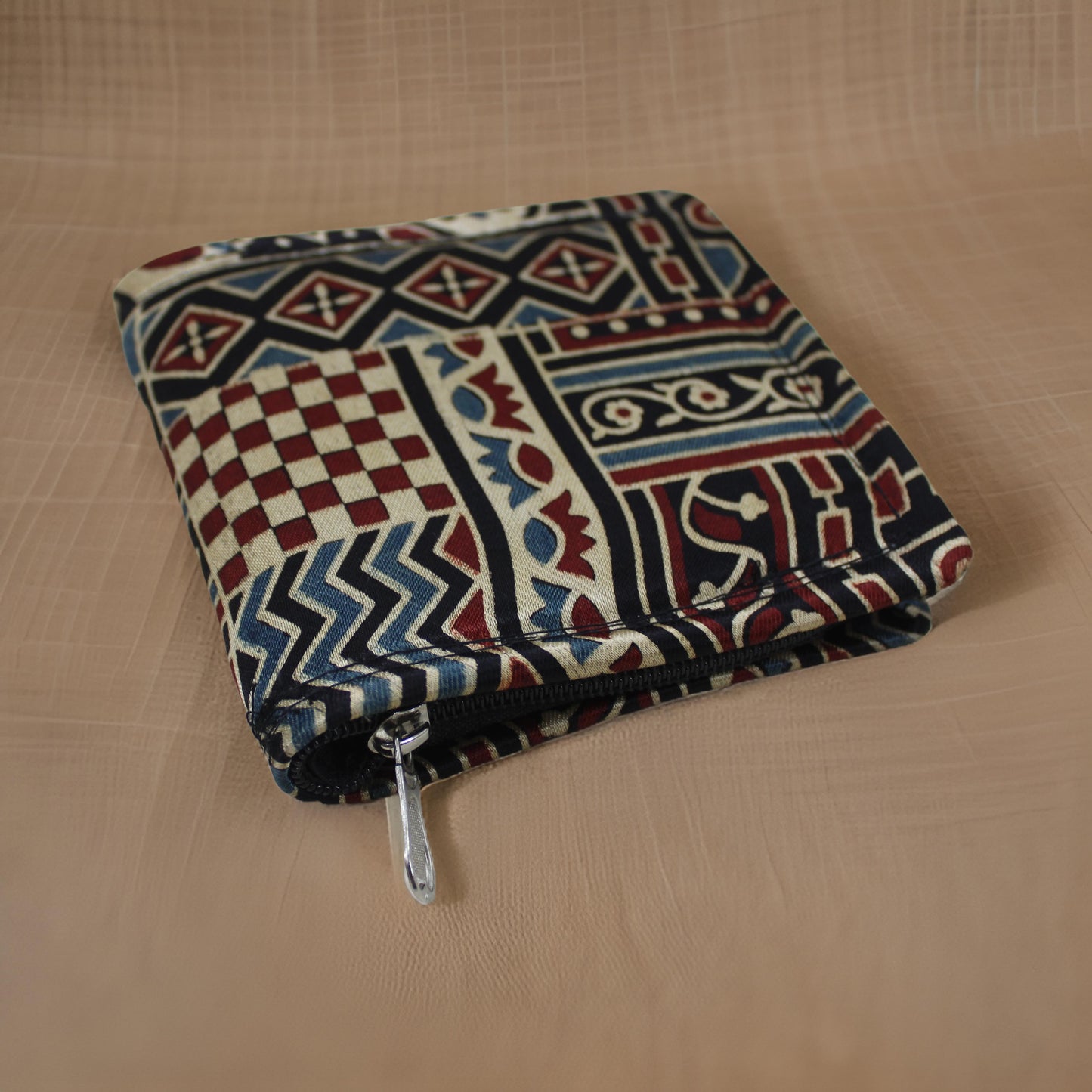 Handcrafted Ajrakh Print Mashru Clutch