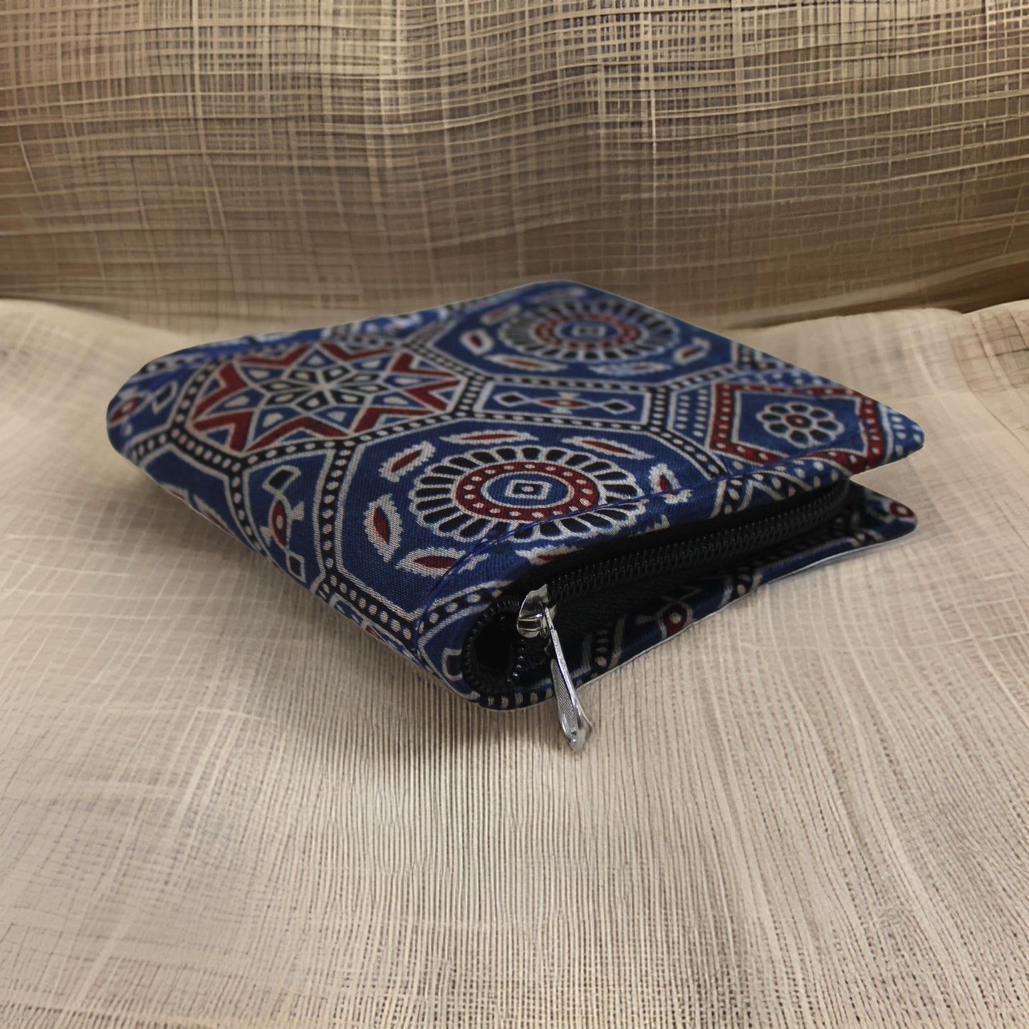 Handcrafted Ajrakh Print Mashru Clutch