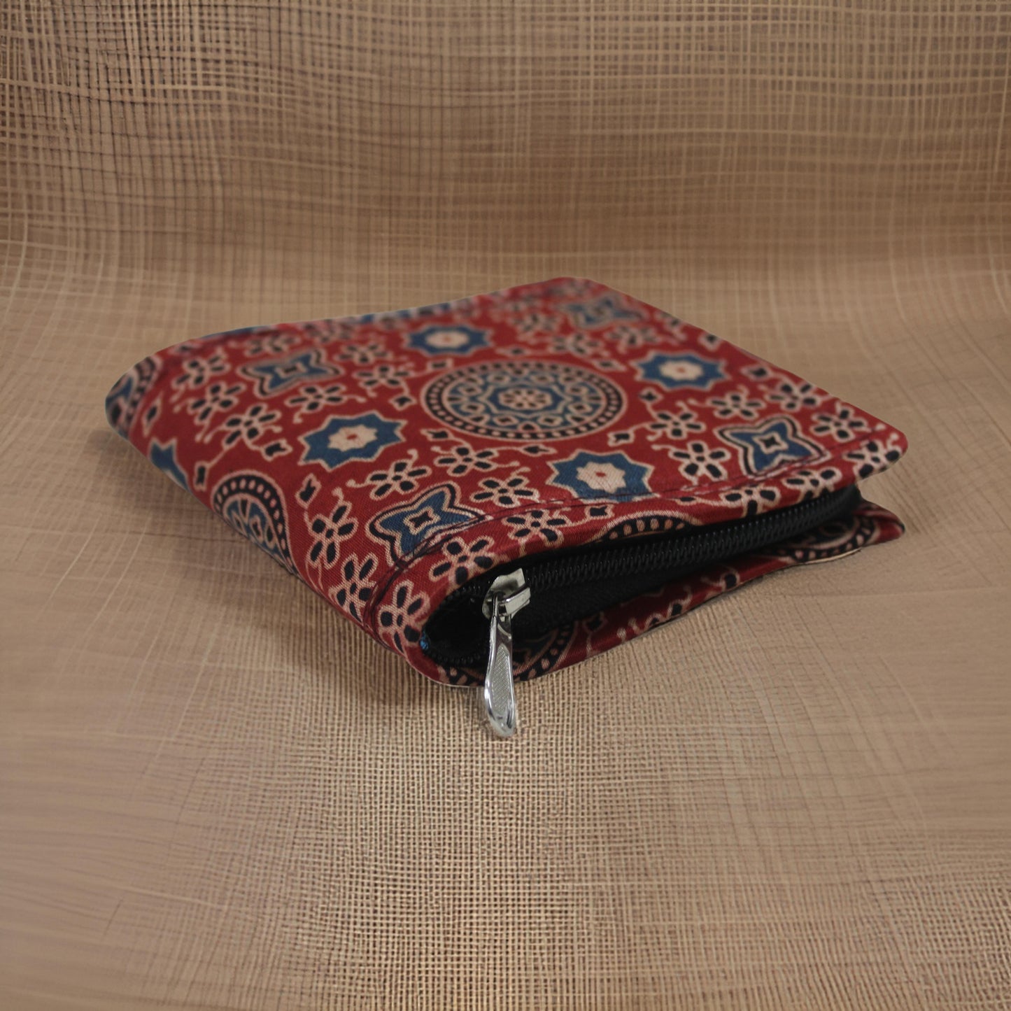 Handcrafted Ajrakh Print Mashru Clutch