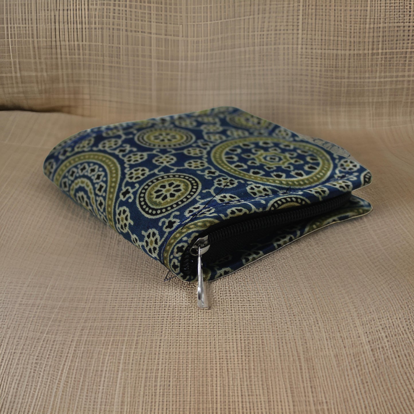 Handcrafted Ajrakh Print Mashru Clutch