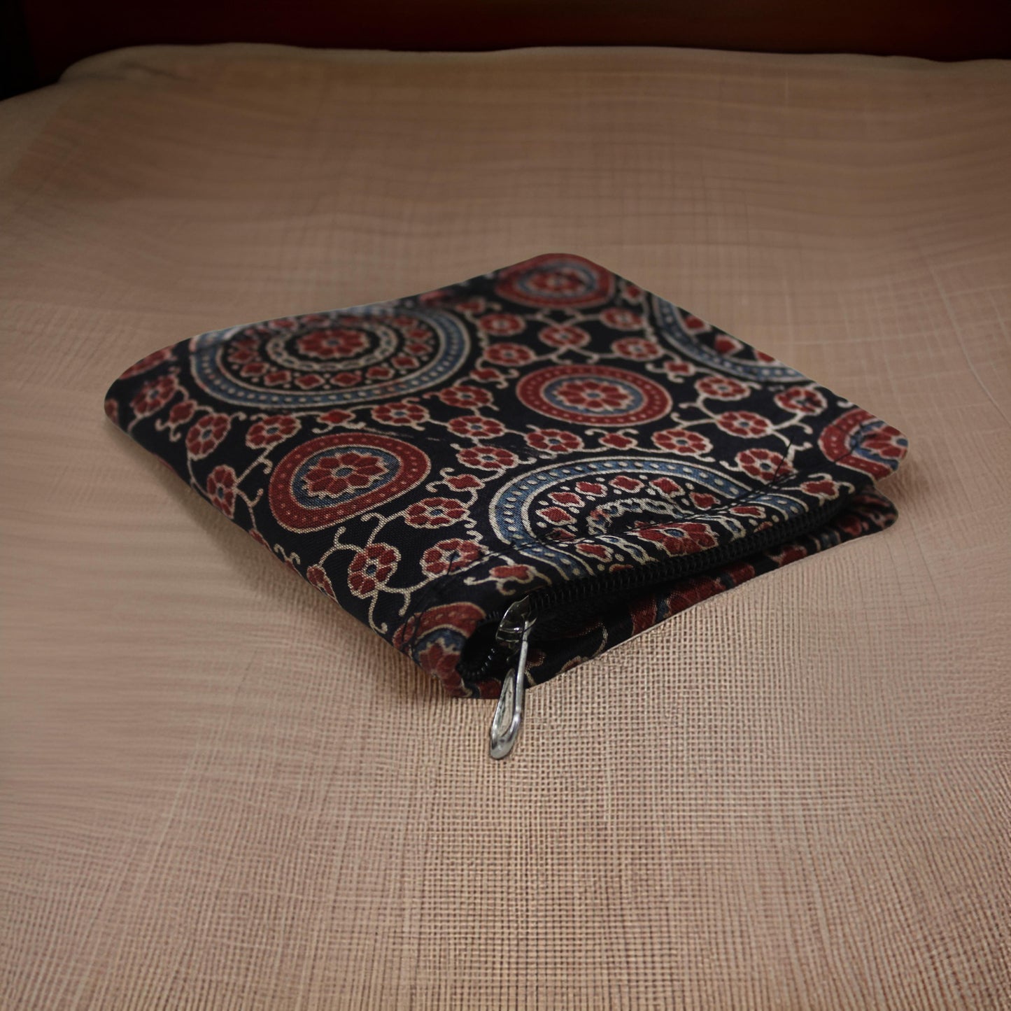 Handcrafted Ajrakh Print Mashru Clutch