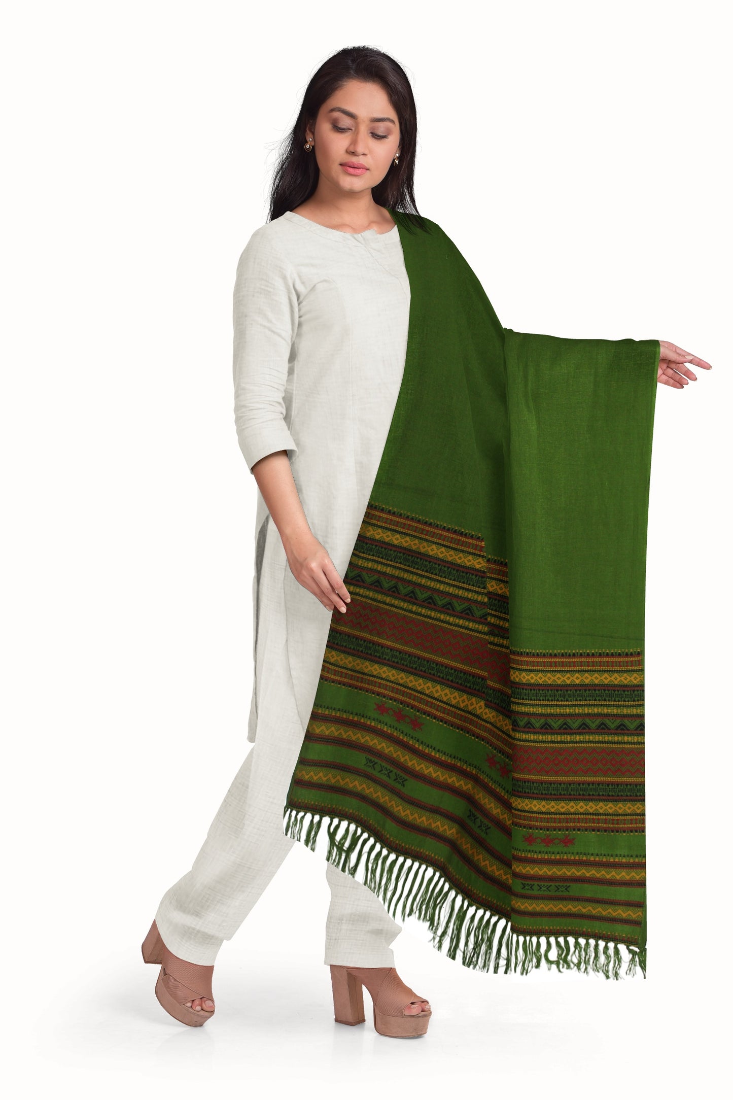 Women's Pure Wool Shawl - Traditional, Soft & Warm Winter Wrap
