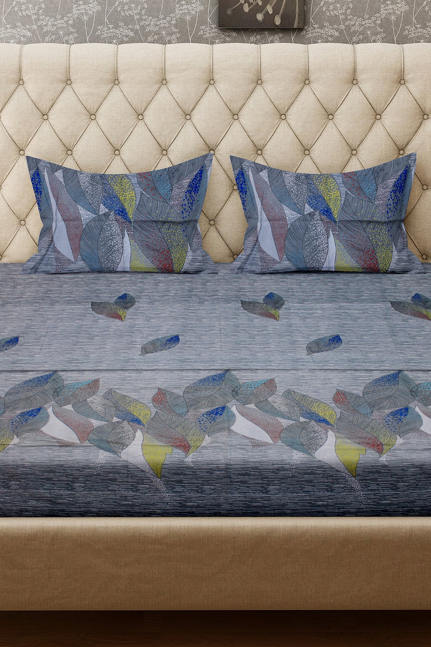 King Size Double Bed Flat Bedsheet with Pillow Covers