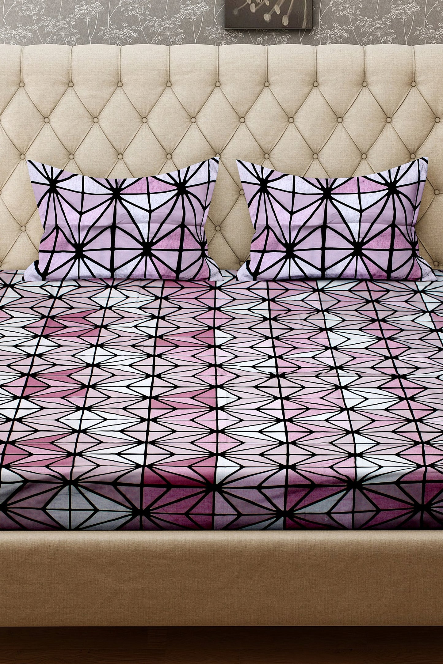 King Size Double Bed Flat Bedsheet with Pillow Covers