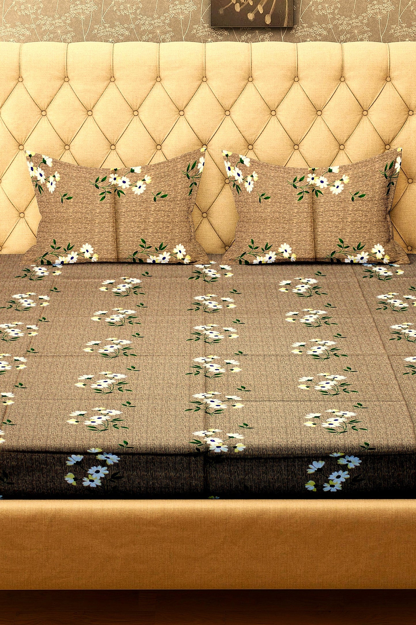 King Size Double Bed Flat Bedsheet with Pillow Covers