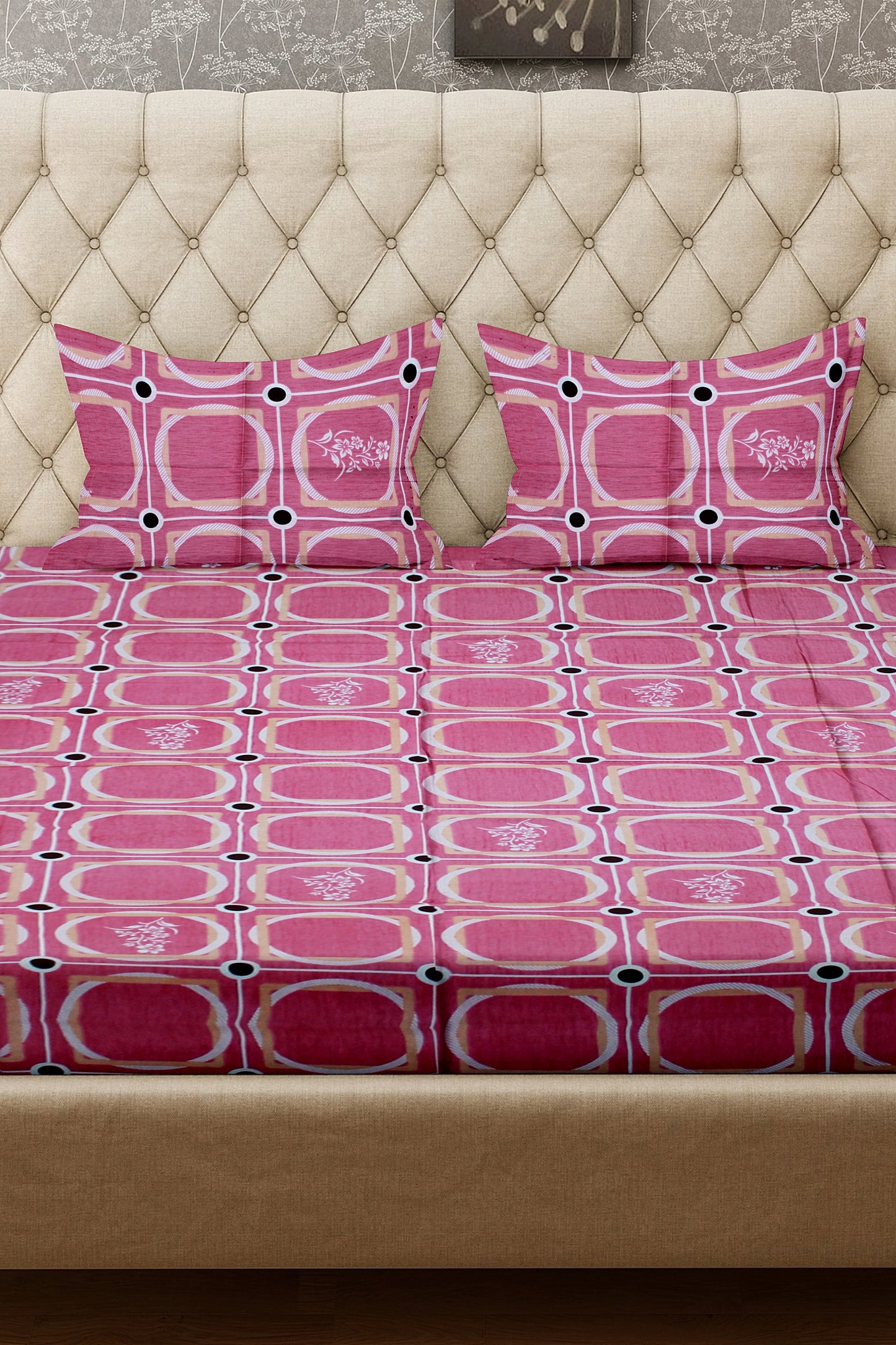 King Size Double Bed Flat Bedsheet with Pillow Covers