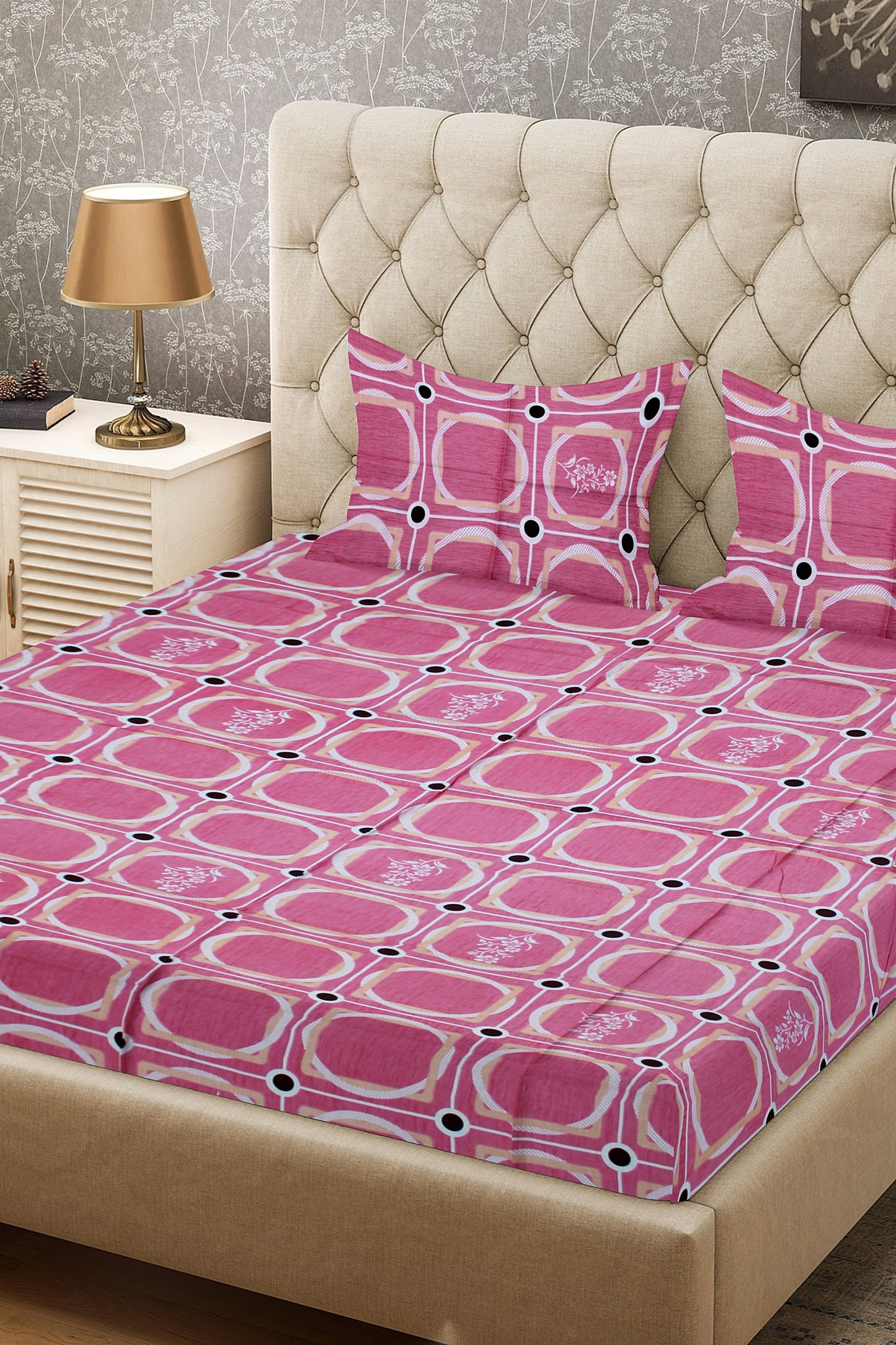 King Size Double Bed Flat Bedsheet with Pillow Covers
