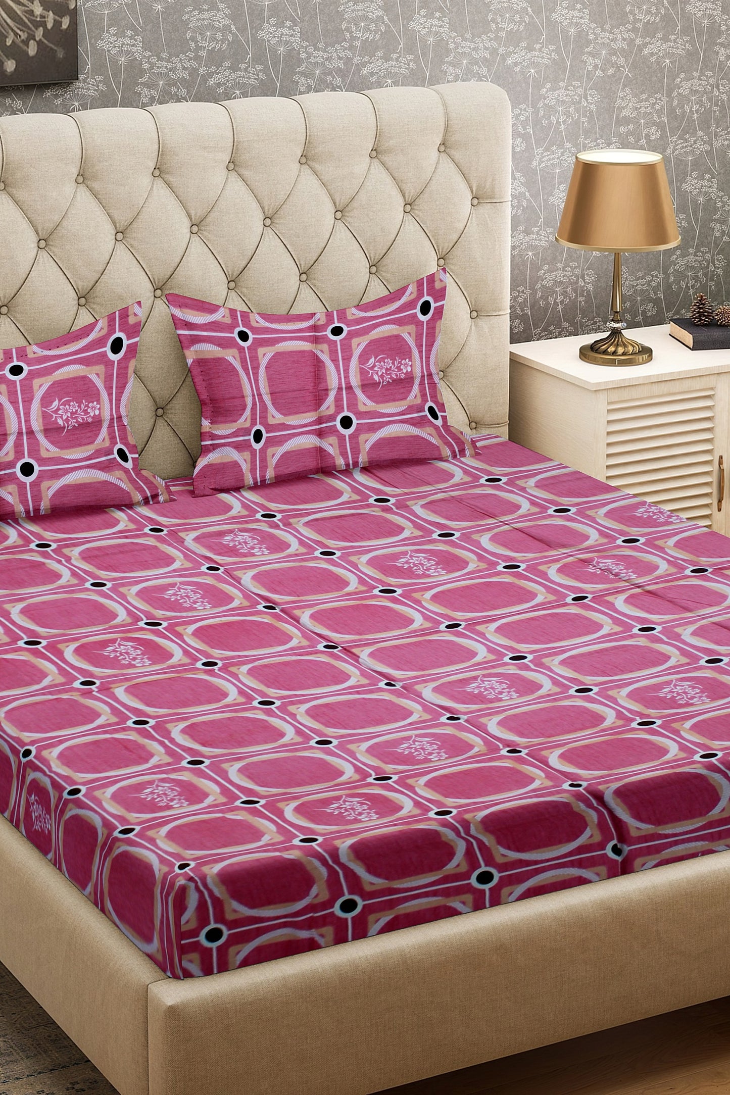 King Size Double Bed Flat Bedsheet with Pillow Covers