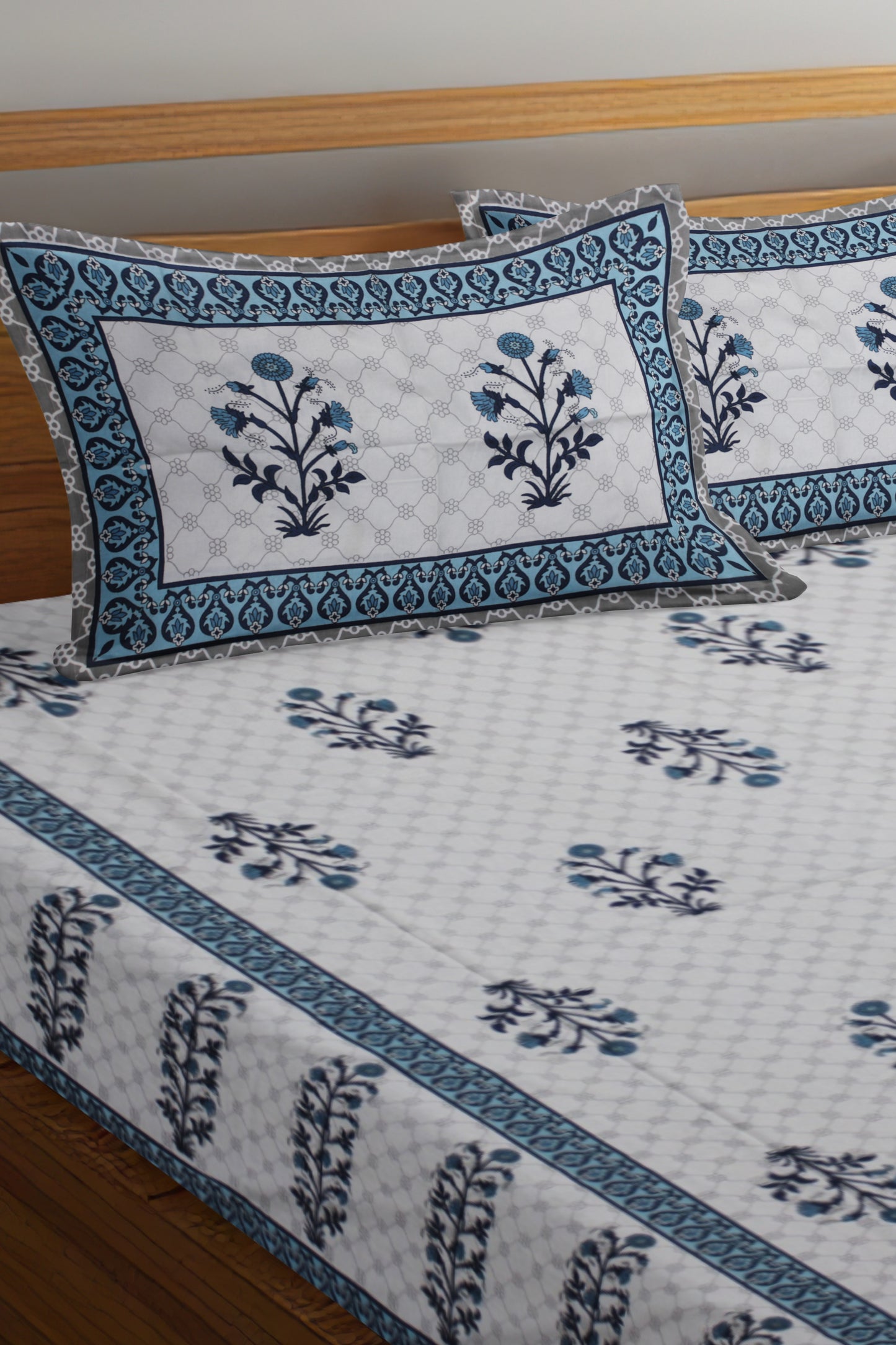 Cotton Double Bed bedsheet | Flat Bedsheet |1 Double Bedsheet 2 Pillow Covers