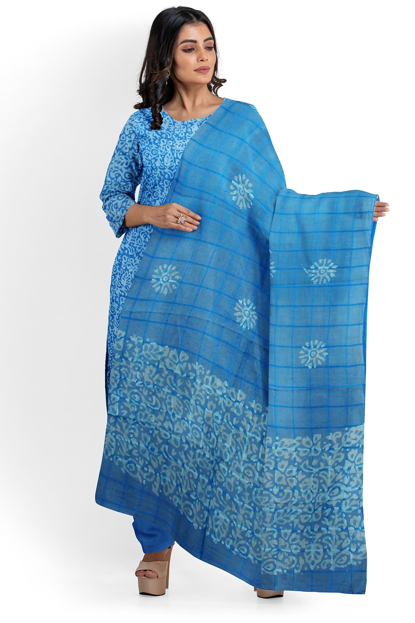 Cotton Bandhani Dress Material | Cotton Suit Set| 3PC Suitset | Salwar Suit Material | Unstitched