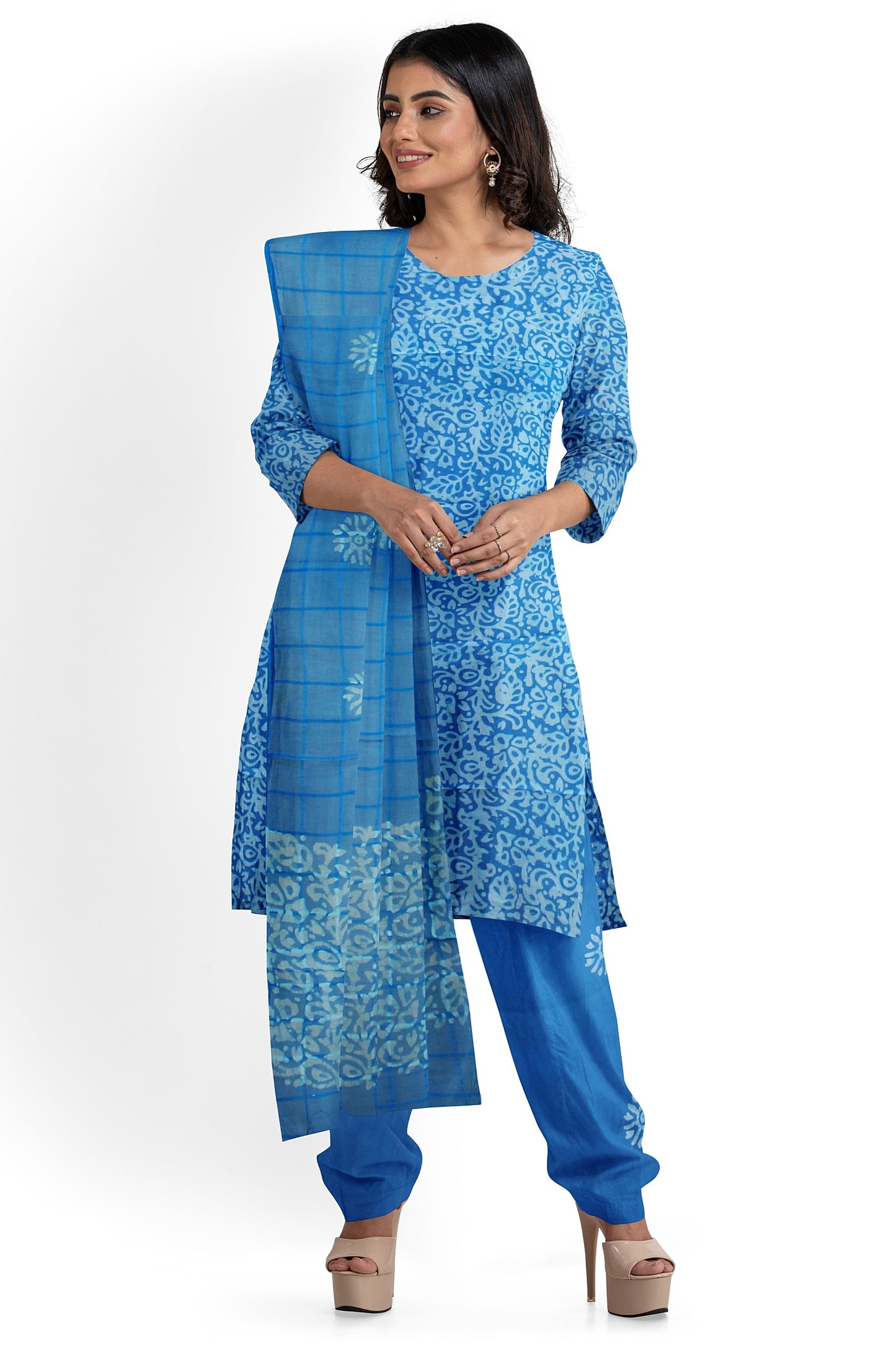 Cotton Bandhani Dress Material | Cotton Suit Set| 3PC Suitset | Salwar Suit Material | Unstitched
