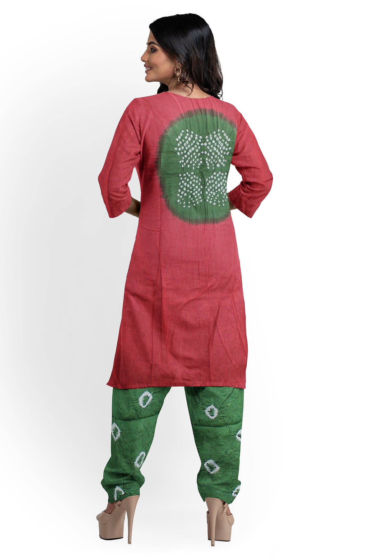 Cotton Bandhani Dress Material | Cotton Suit Set| 3PC Suitset | Salwar Suit Material | Unstitched