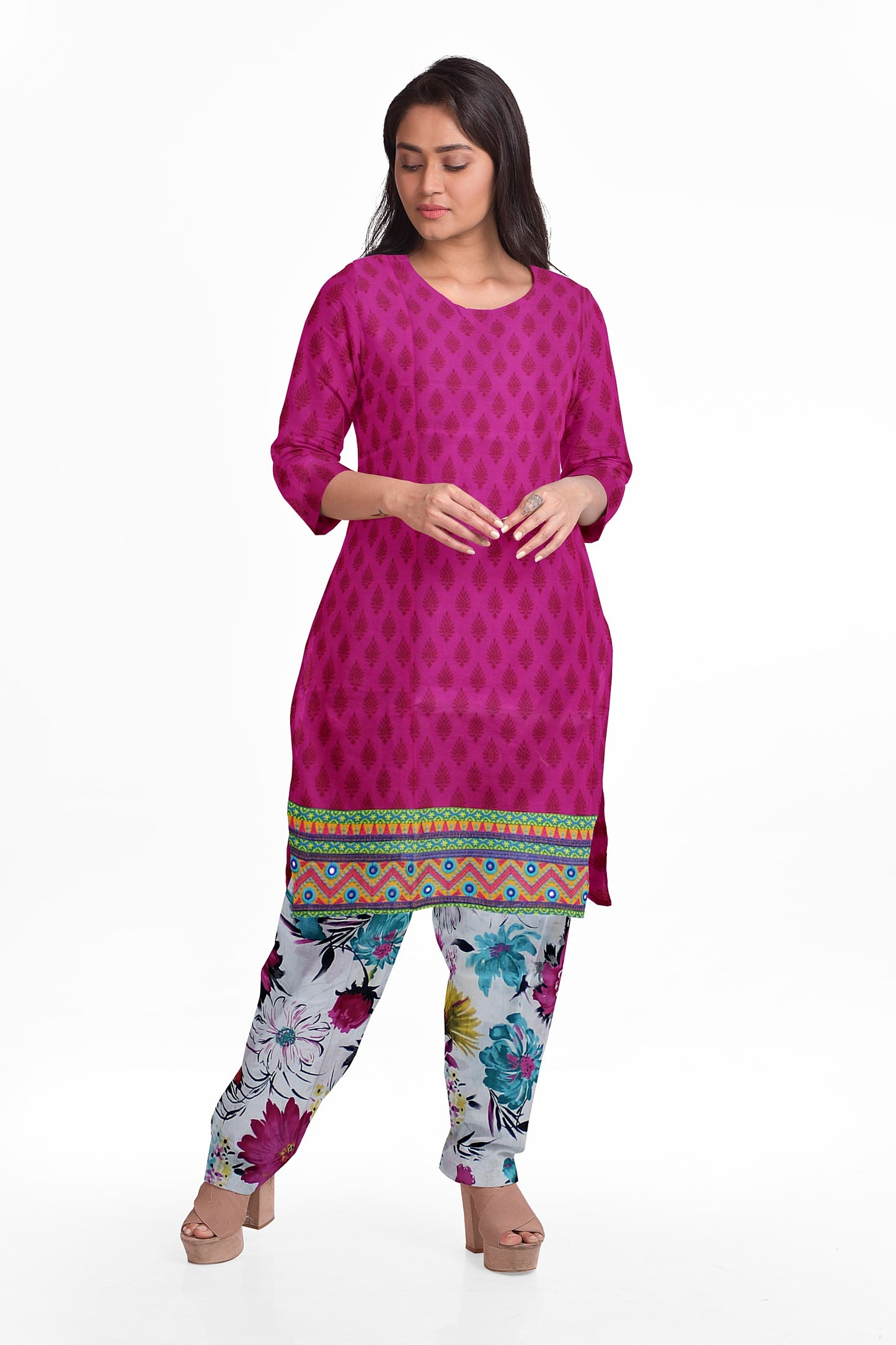 Cotton Block Print Dress Material | Cotton Suit Set| 3PC Suitset | Salwar Suit Material | Unstitched