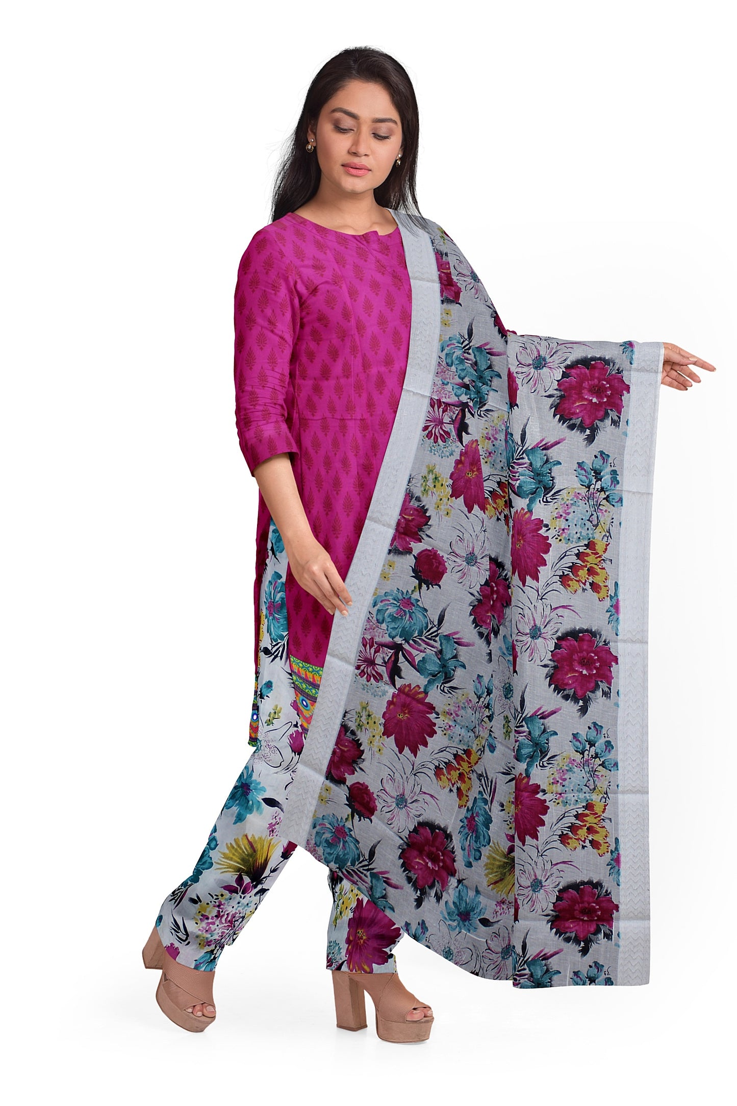 Cotton Block Print Dress Material | Cotton Suit Set| 3PC Suitset | Salwar Suit Material | Unstitched