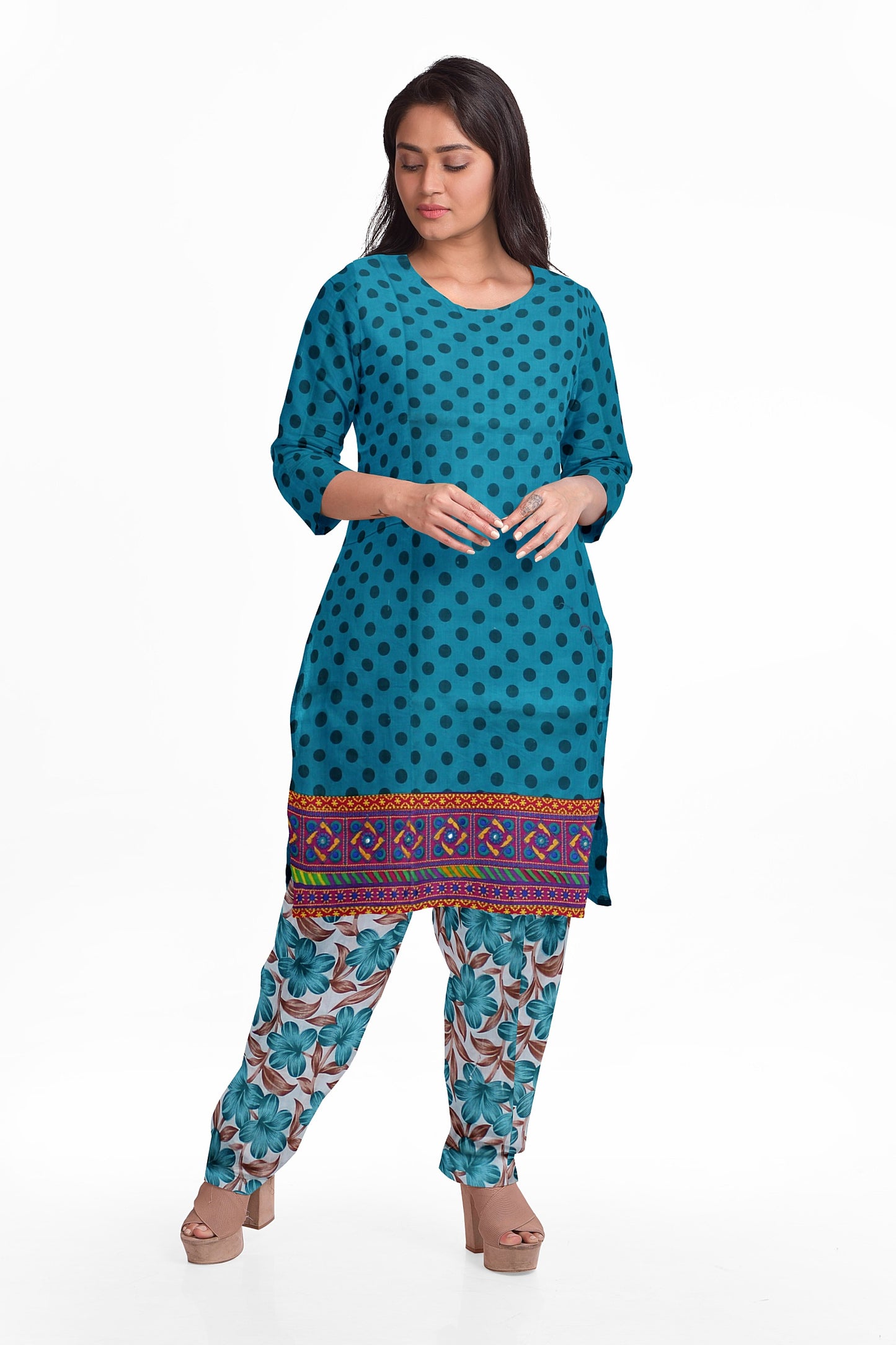 Cotton Block Print Dress Material | Cotton Suit Set| 3PC Suitset | Salwar Suit Material | Unstitched