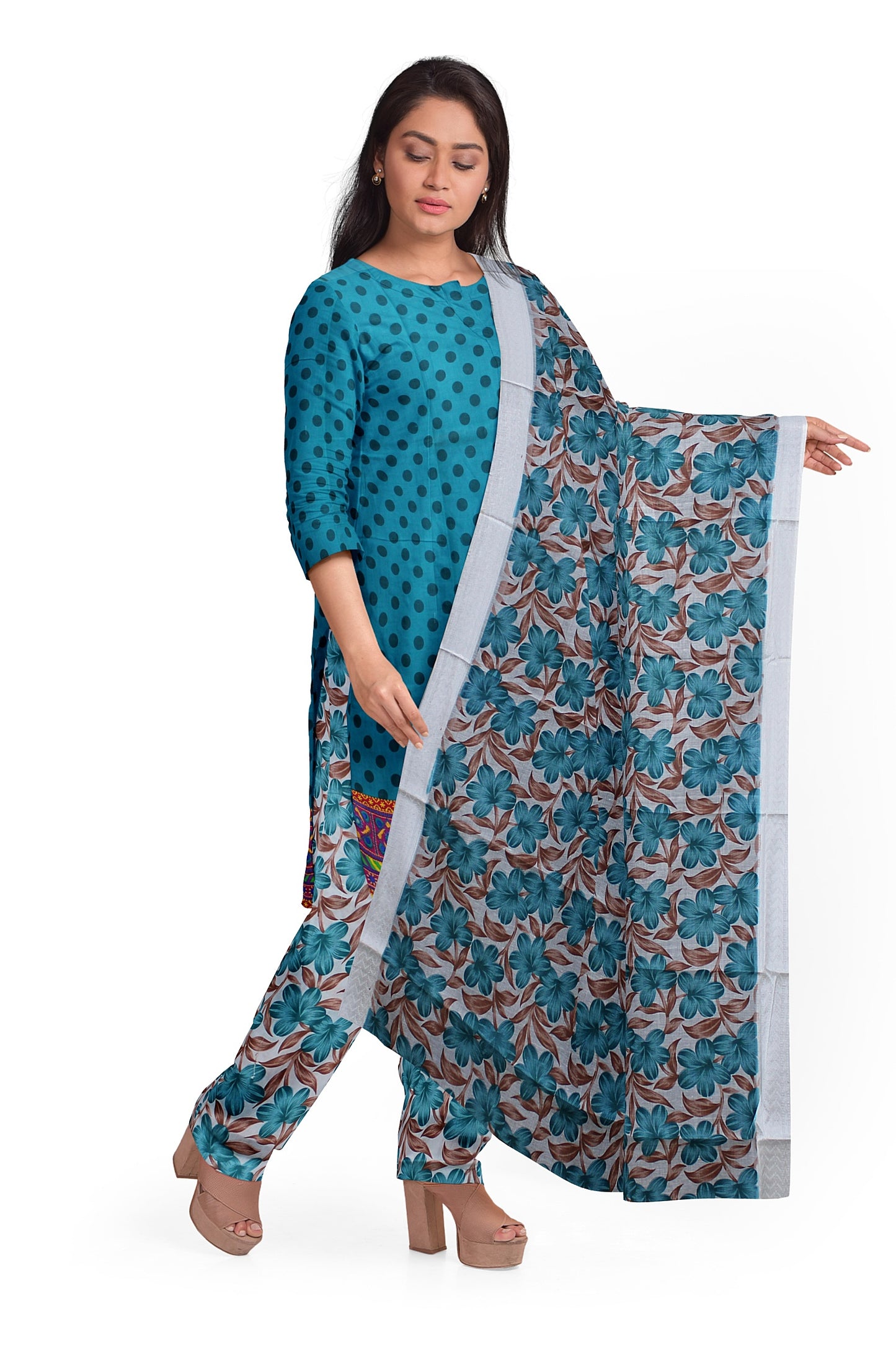 Cotton Block Print Dress Material | Cotton Suit Set| 3PC Suitset | Salwar Suit Material | Unstitched