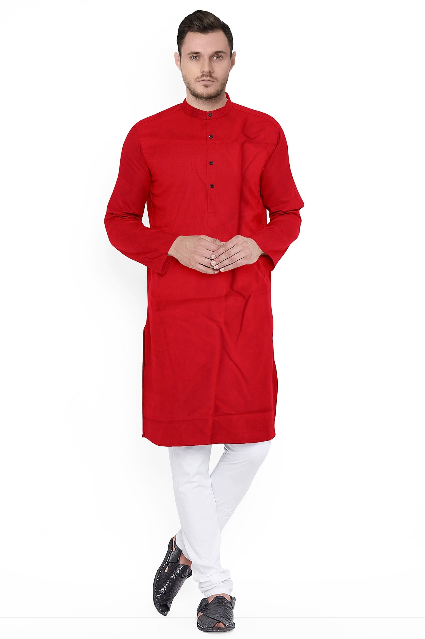 Men's Plain Cotton Long Kurta