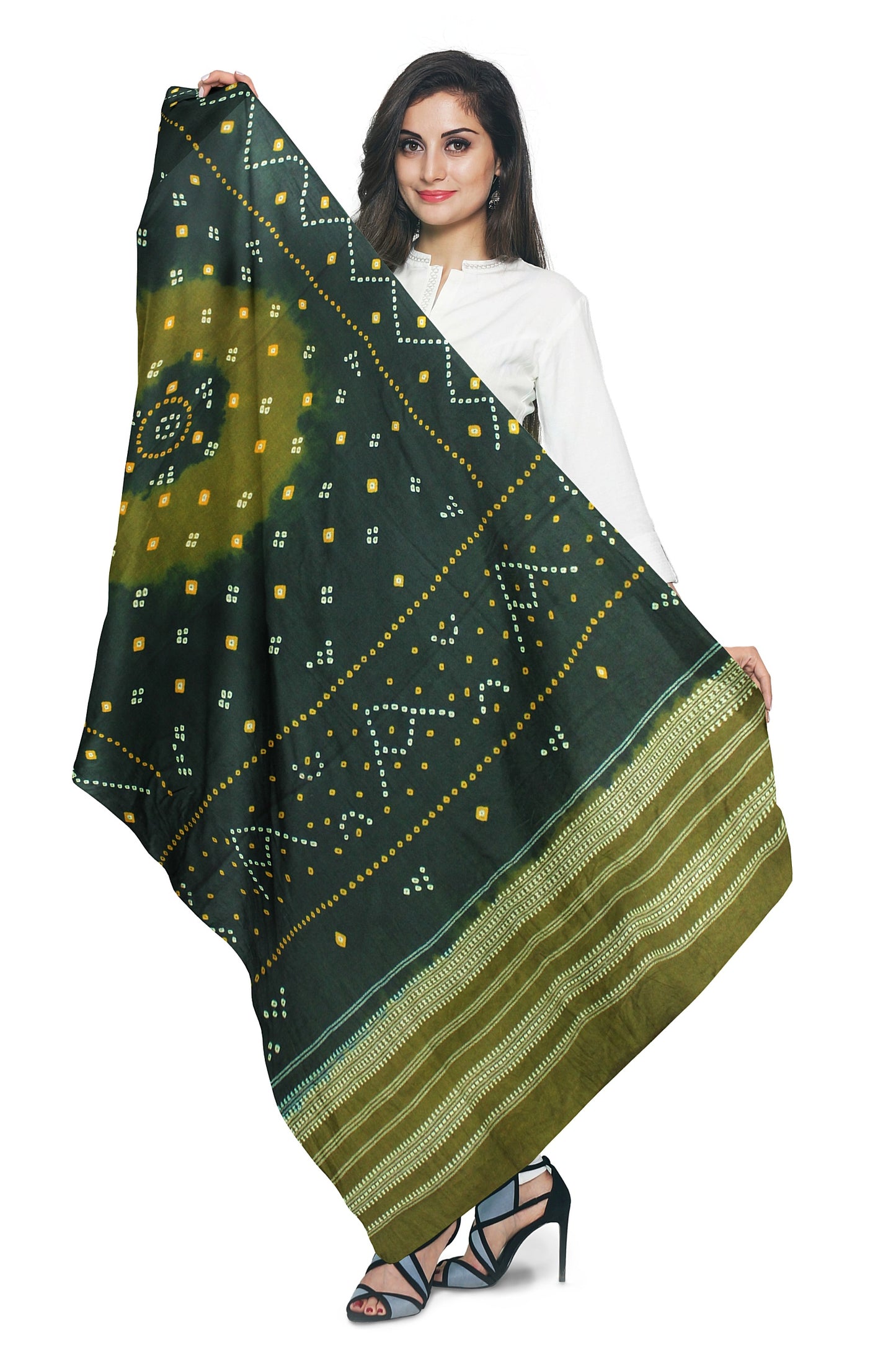Women's Bandhani Wool Shawl - Traditional, Soft & Warm Winter Wrap