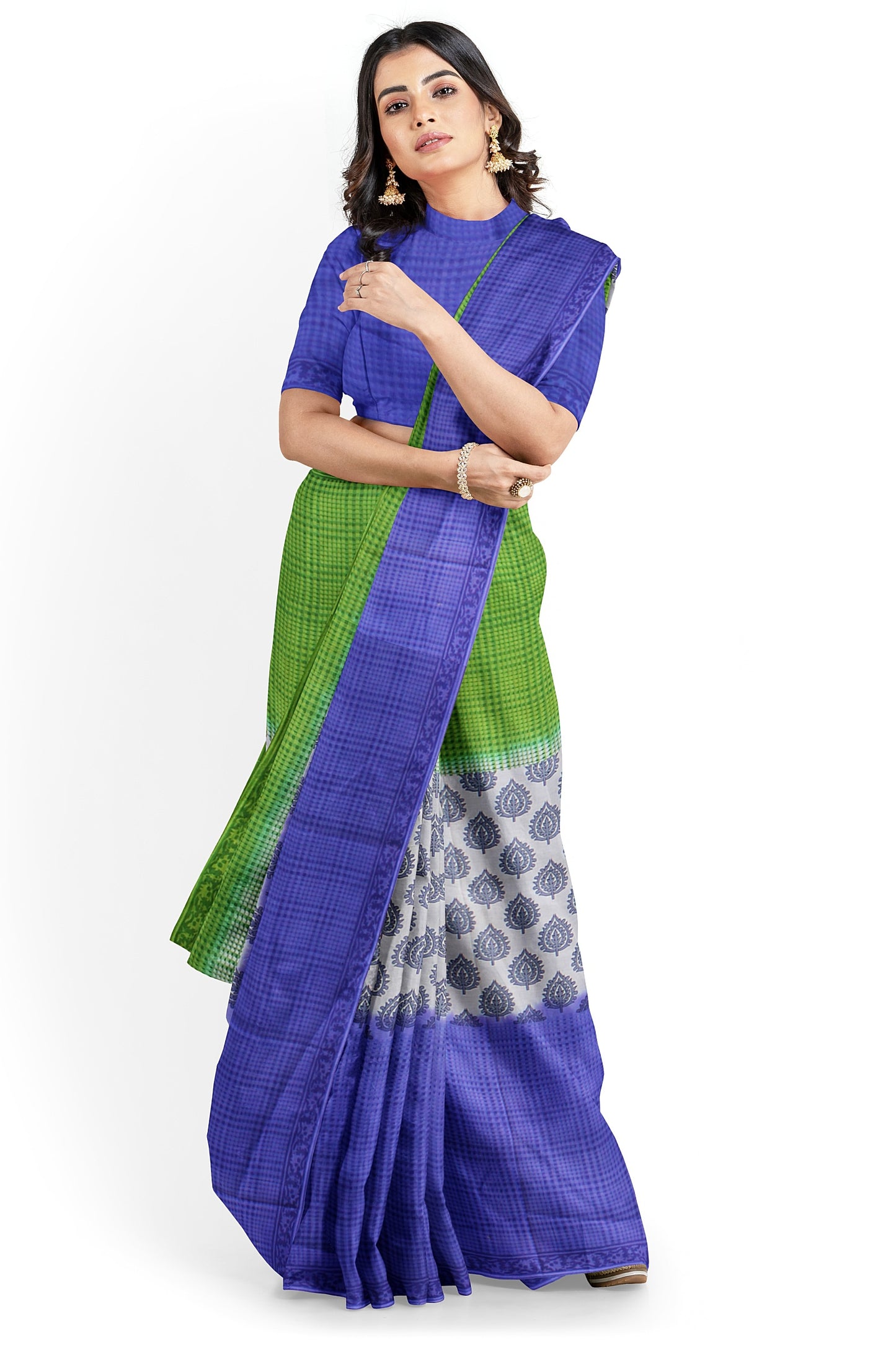Elegant Women's Printed Saree with Unstitched Blouse