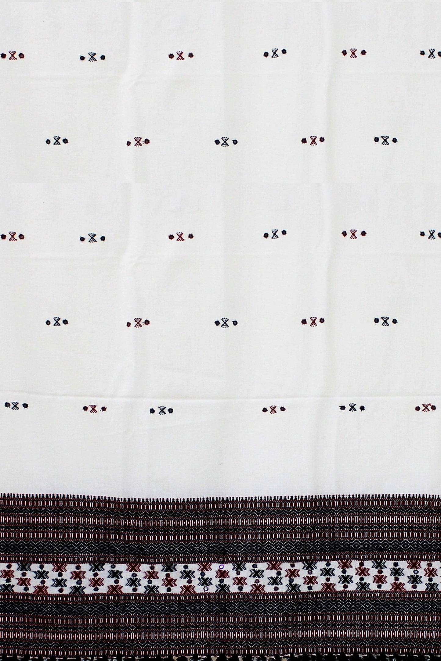Elegant Handwoven Woolen Shawl with Mirror work