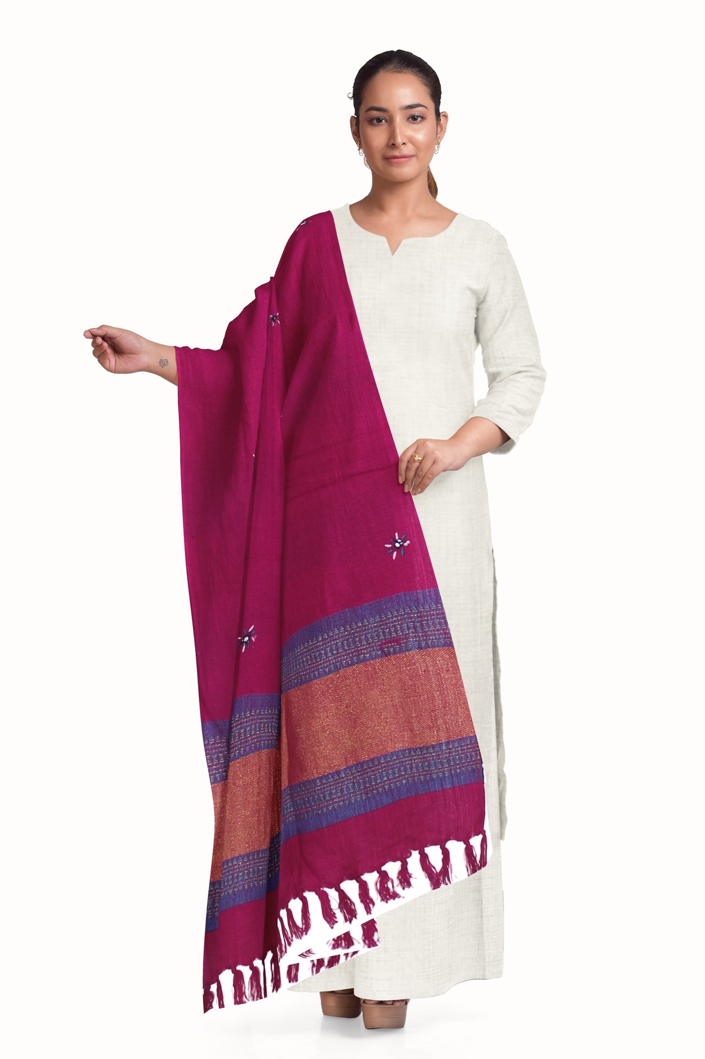 Women's Pure Wool Shawl - Traditional, Soft & Warm Winter Wrap