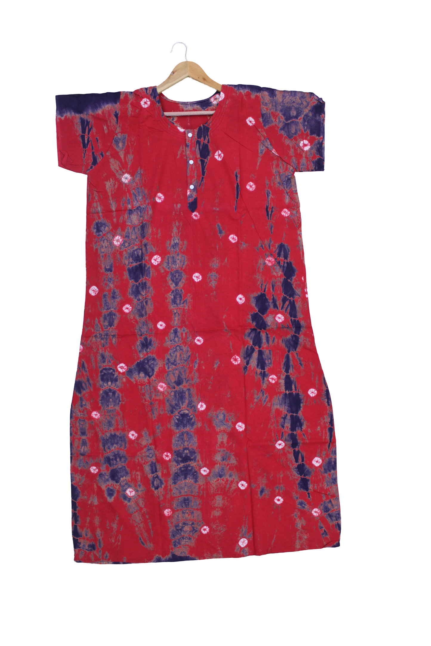 Tie-Dye Cotton Night Dress – Handcrafted Comfort with Traditional Charm