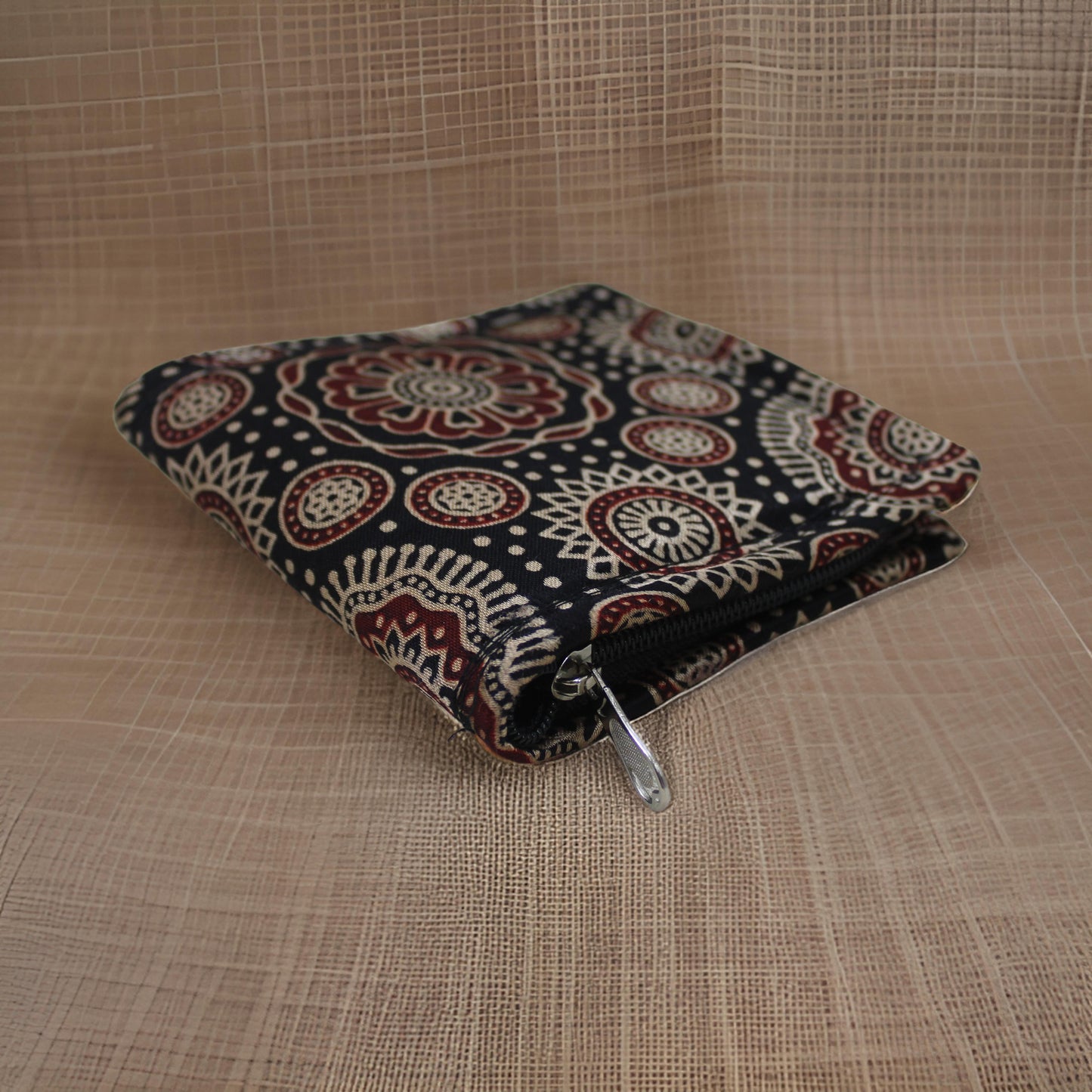Handcrafted Ajrakh Print Mashru Clutch