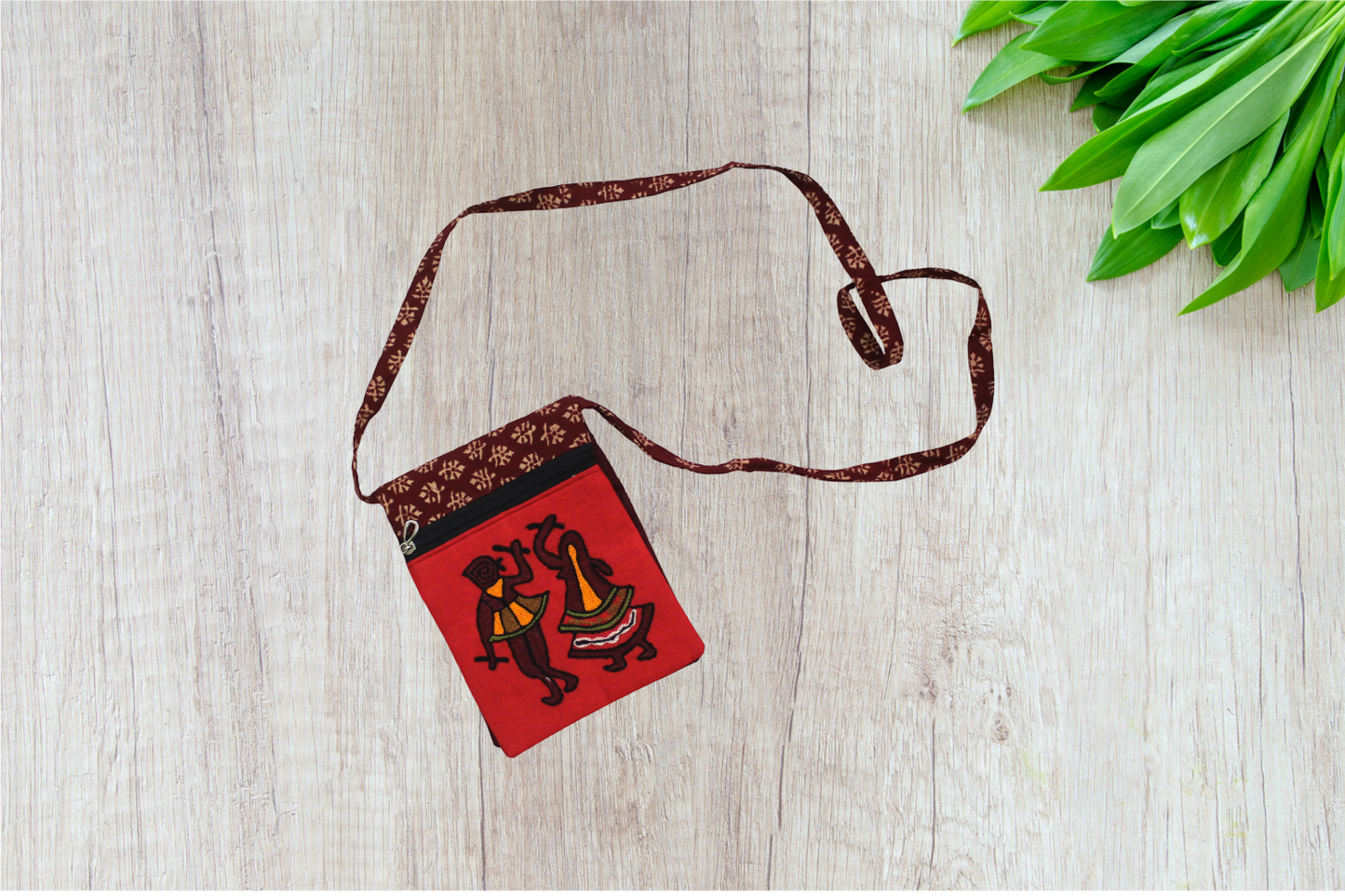 Handcrafted Embroidered Ethnic Crossbody Sling Bag/Mobile Pouch