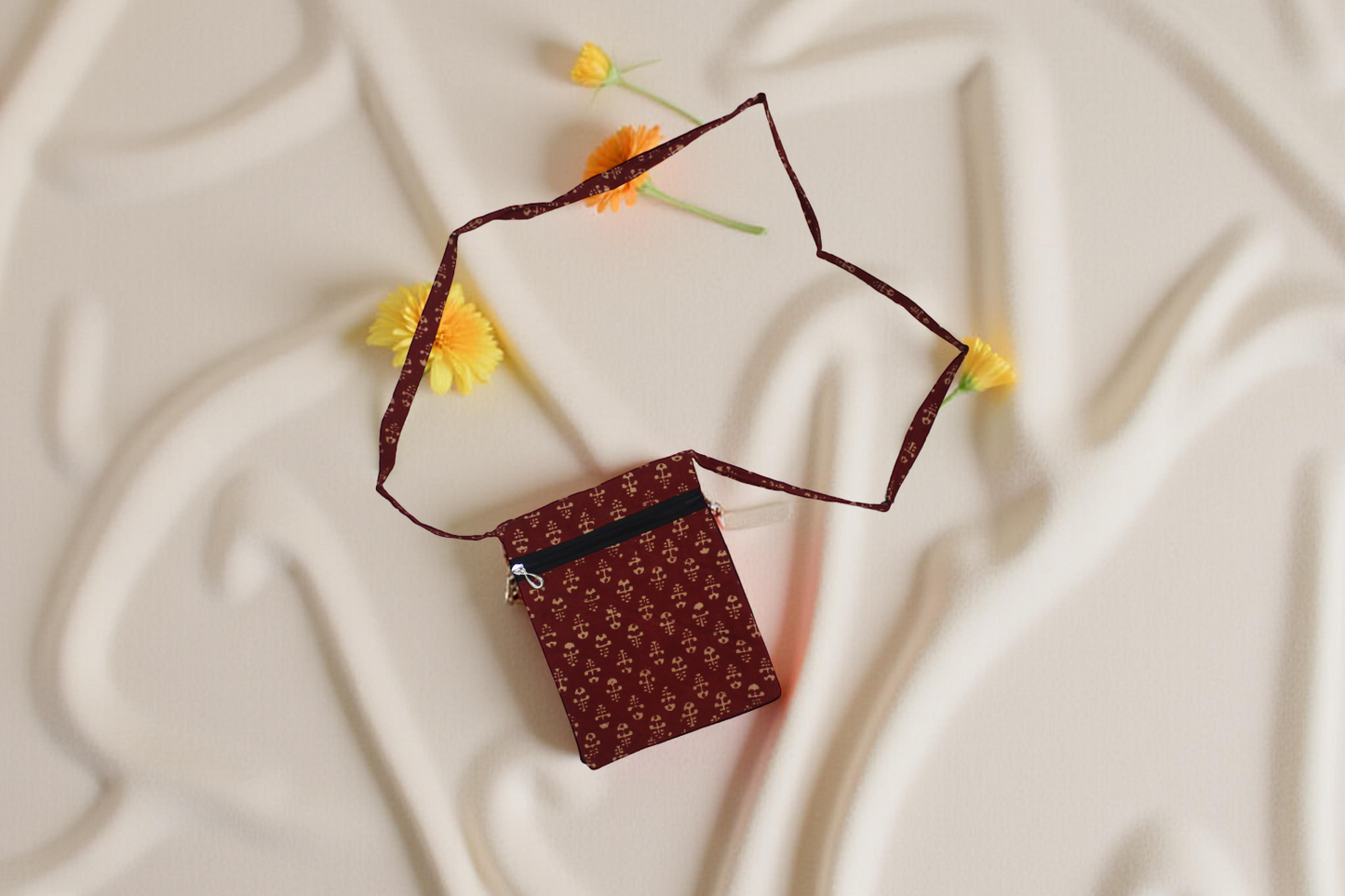 Handcrafted Embroidered Ethnic Crossbody Sling Bag/Mobile Pouch