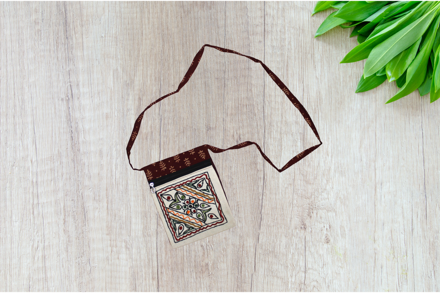 Handcrafted Embroidered Ethnic Crossbody Sling Bag/Mobile Pouch
