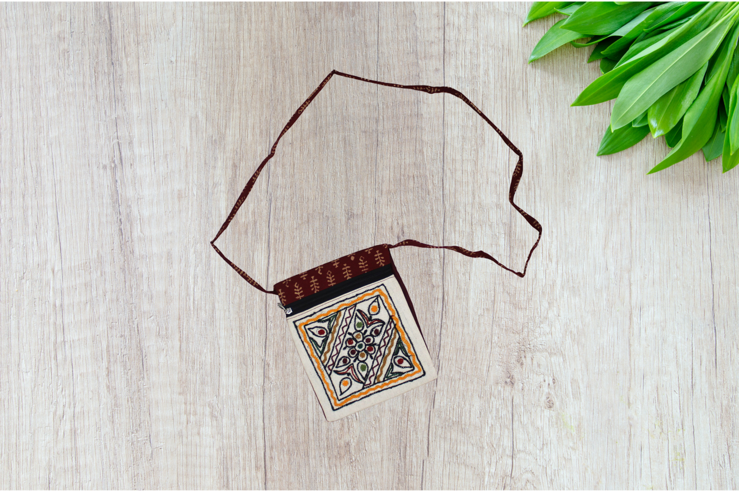 Handcrafted Embroidered Ethnic Crossbody Sling Bag/Mobile Pouch