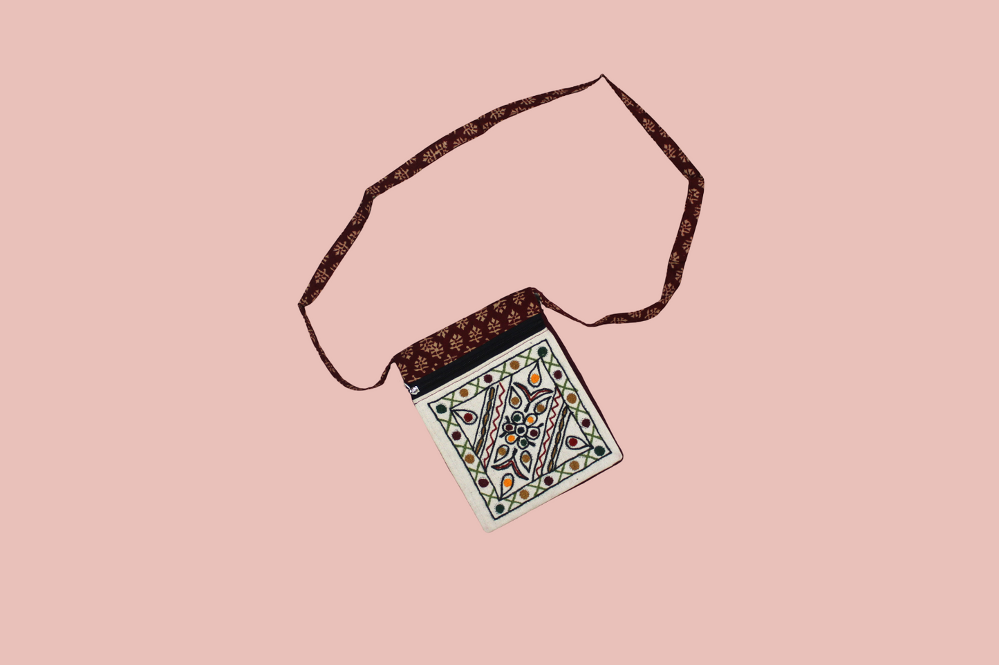 Handcrafted Embroidered Ethnic Crossbody Sling Bag/Mobile Pouch