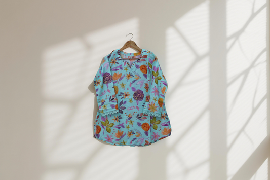 Vibrant Floral Top/ Short Kurti