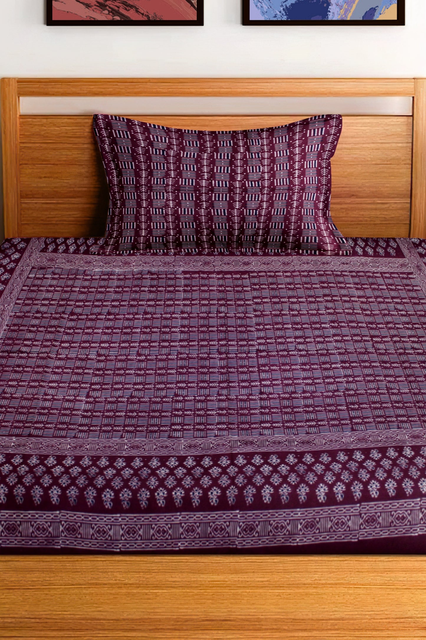 Cotton Single Bedsheet Set | Flat Bedsheet |1 Pillow Cover