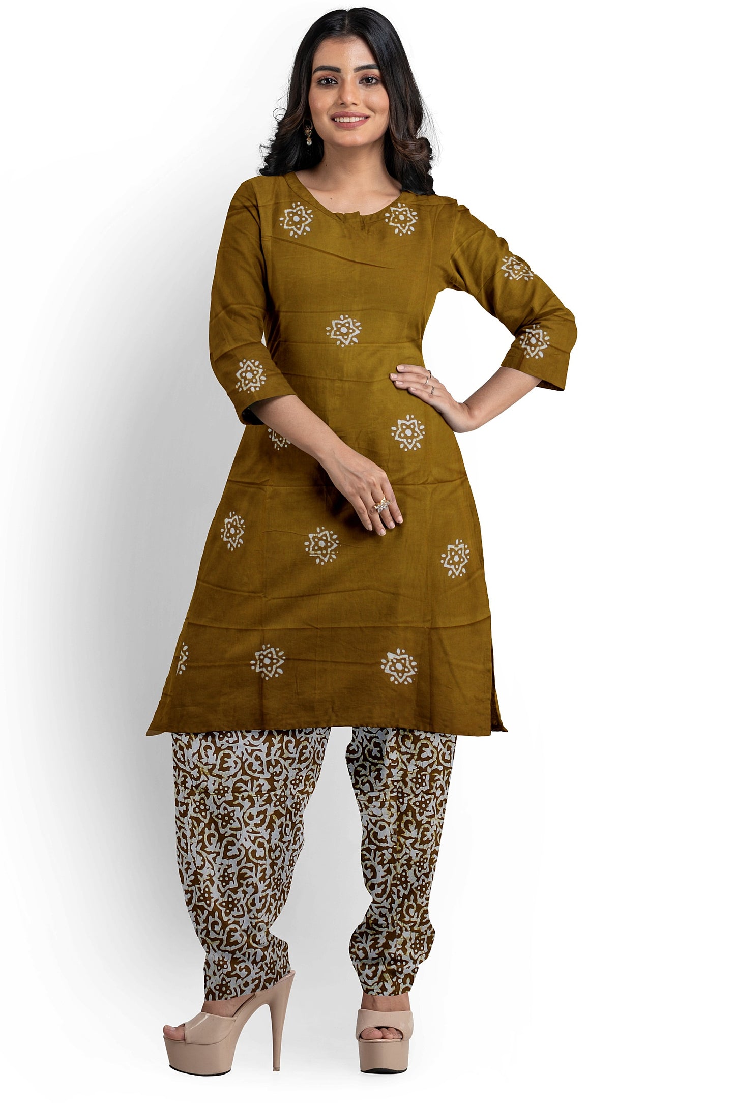 Cotton Bandhani Dress Material | Cotton Suit Set| 3PC Suitset | Salwar Suit Material | Unstitched