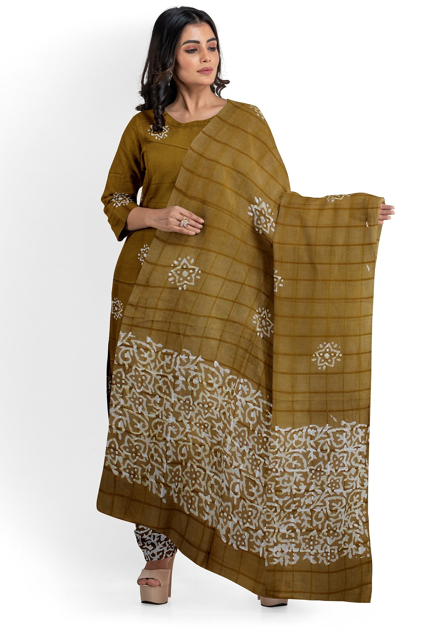 Cotton Bandhani Dress Material | Cotton Suit Set| 3PC Suitset | Salwar Suit Material | Unstitched