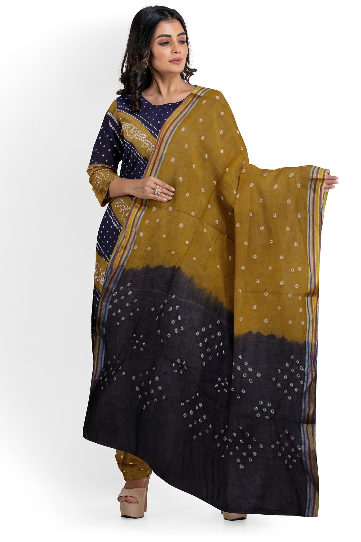 Cotton Bandhani Dress Material | Cotton Suit Set| 3PC Suitset | Salwar Suit Material | Unstitched
