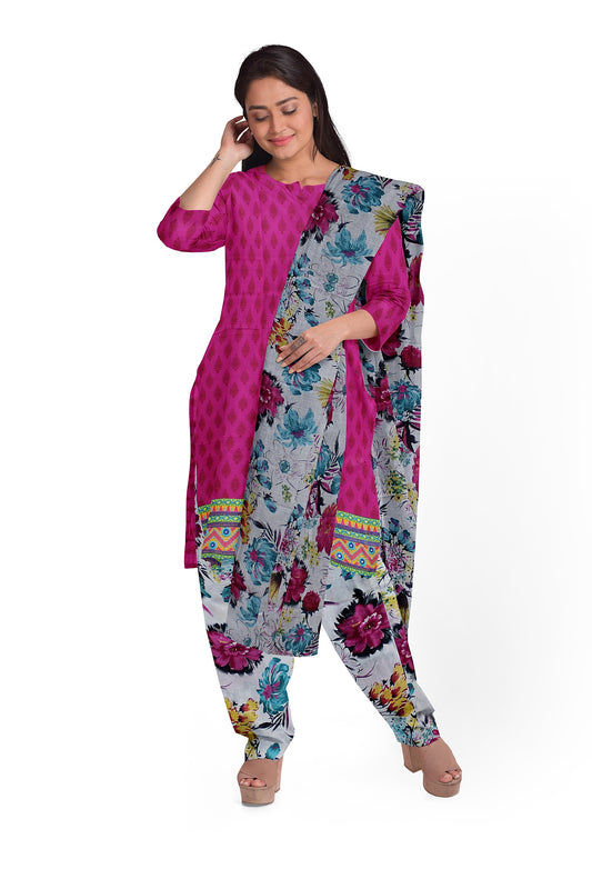 Cotton Block Print Dress Material | Cotton Suit Set| 3PC Suitset | Salwar Suit Material | Unstitched